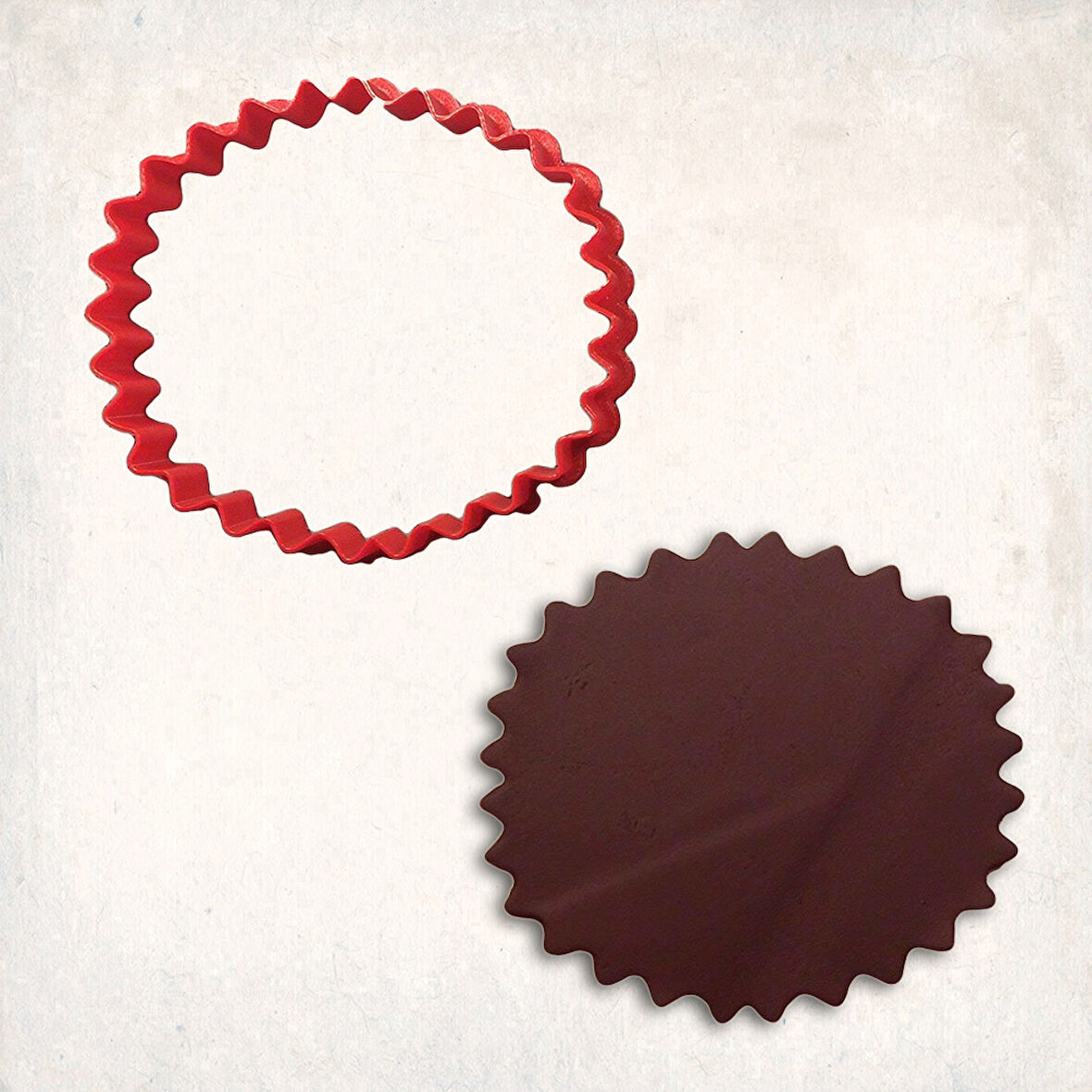 Kırışık Daire Kurabiye Kalıbı Şekillendirici Kopat