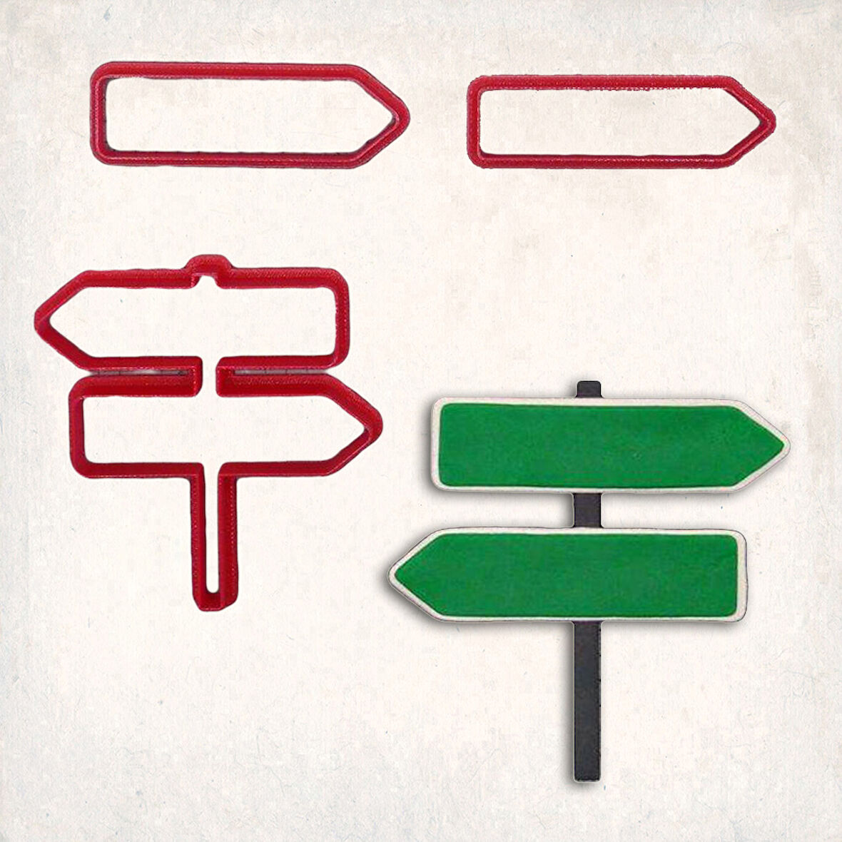 Sokak Tabelası Detay Kurabiye Kalıp Seti 3’lü