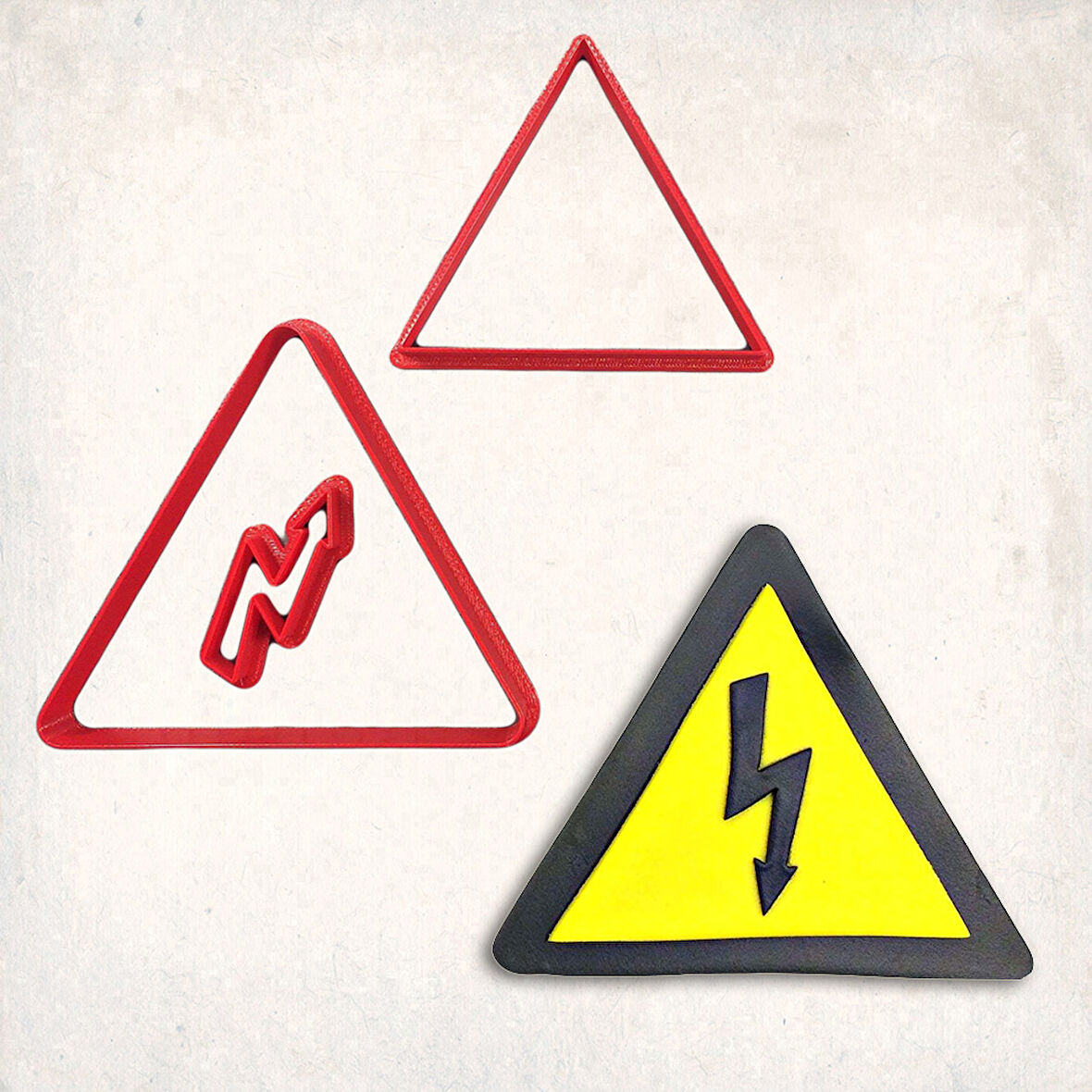 Uyarı İşareti Detay Kurabiye Kalıp Seti 3’lü