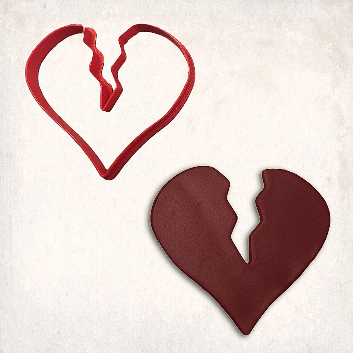 Kırık Kalp Kurabiye Kalıbı Şekillendirici Kopat