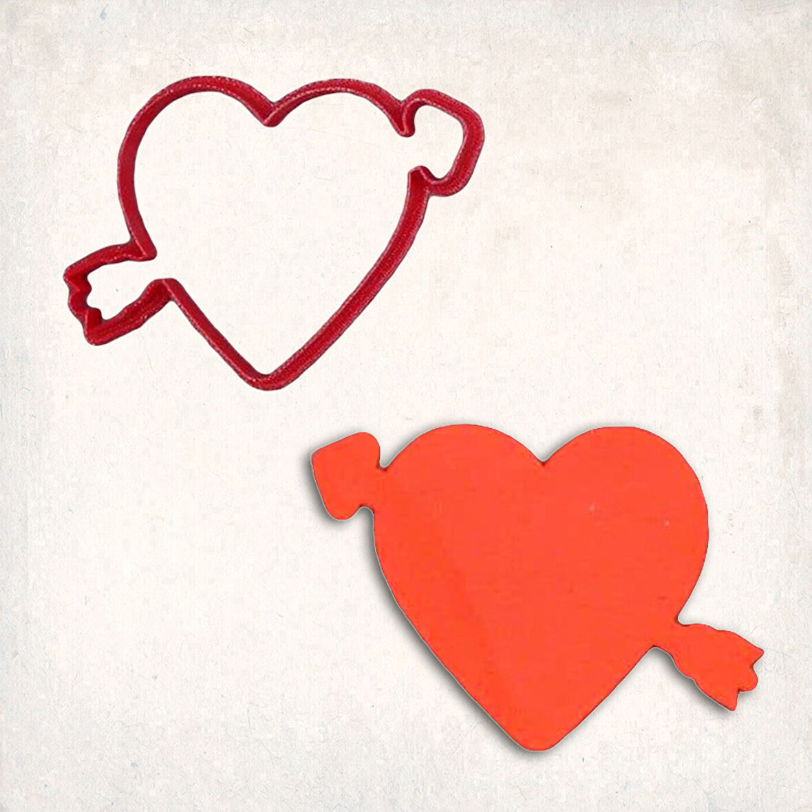 Oklu Kalp Kurabiye Kalıbı Şekillendirici Kopat