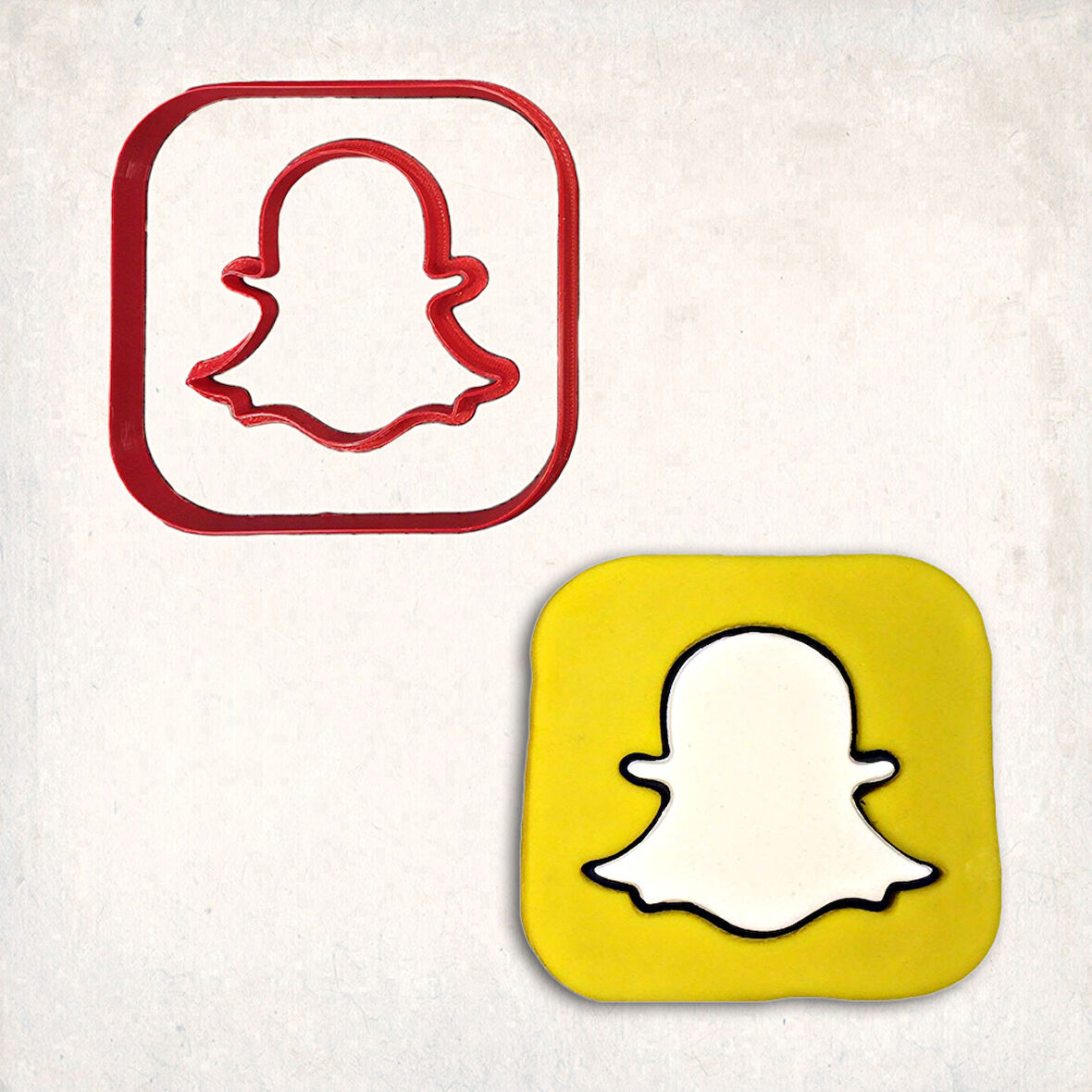 Snapchat Logo Detay Kurabiye Kalıp Seti 2’li