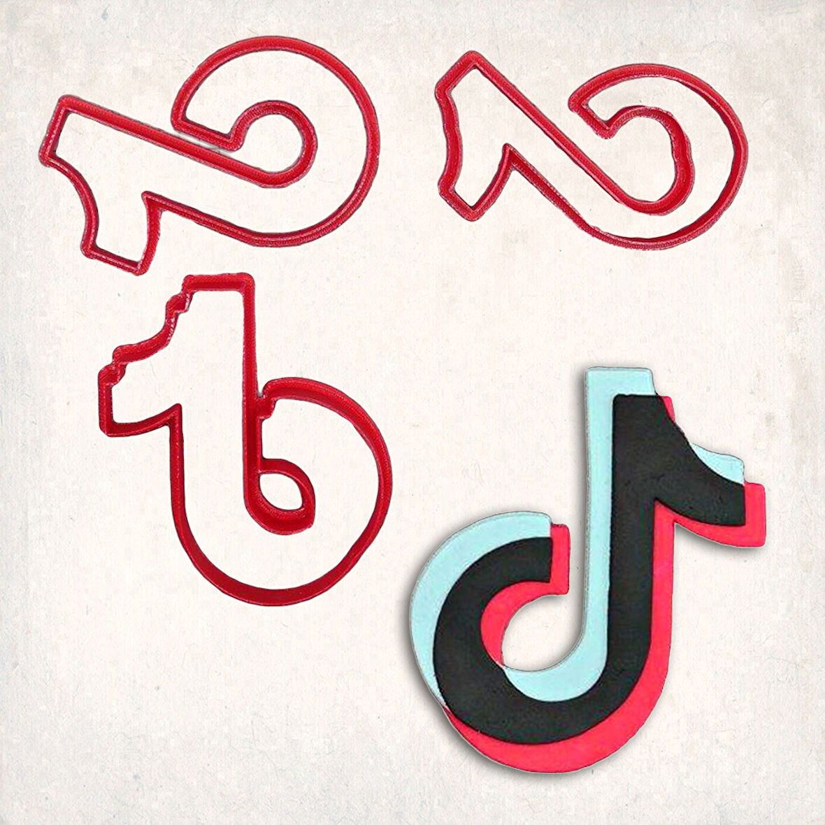 Tik Tok Logo Detay Kurabiye Kalıp Seti 3’lü