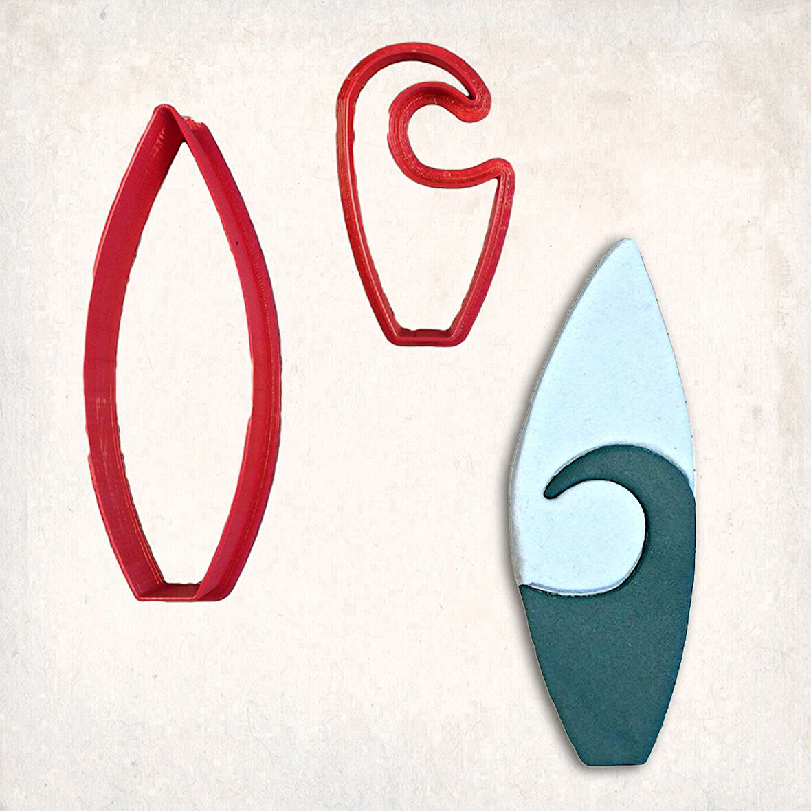 Sörf Tahtası Detay Kurabiye Kalıp Seti 2’li