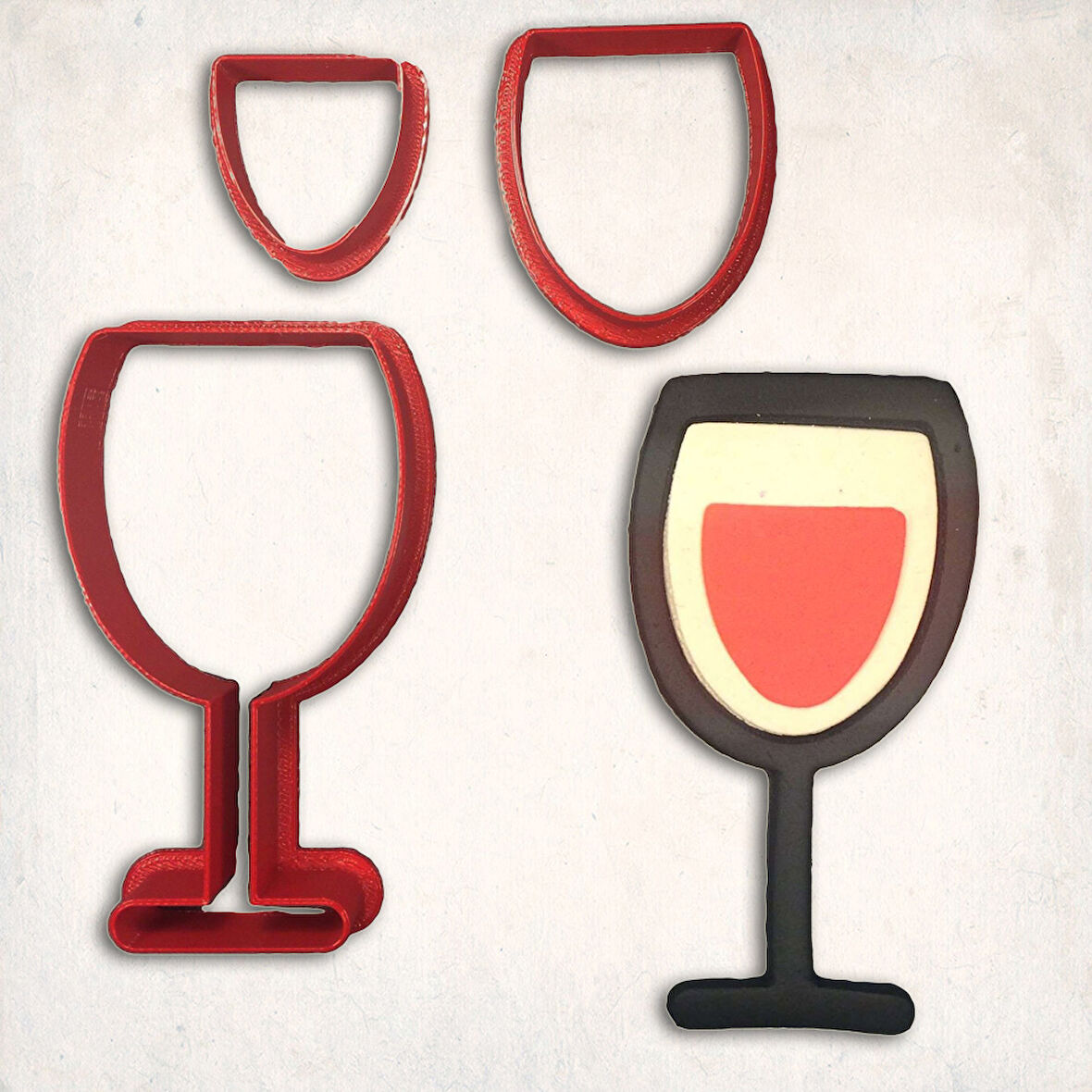 Şarap Kadehi Detay Kurabiye Kalıp Seti 3’lü