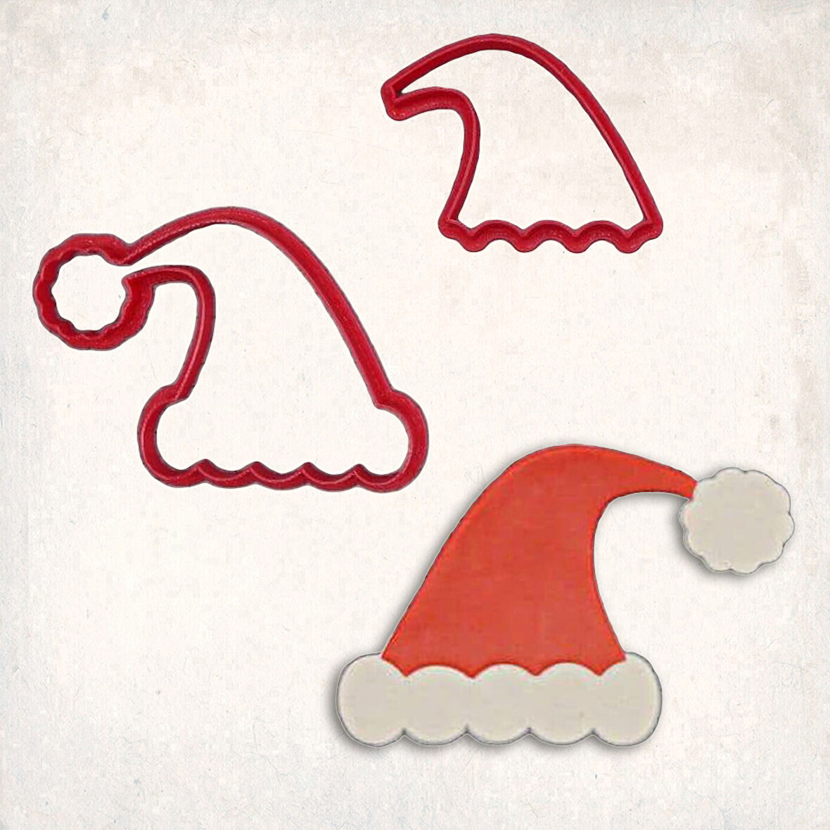 Noel Baba Şapkası Detay Kurabiye Kalıp Seti 2’li