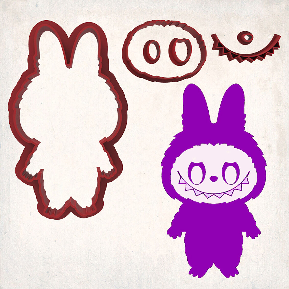 Labubu Detay Kurabiye Kalıp Seti 6’lı