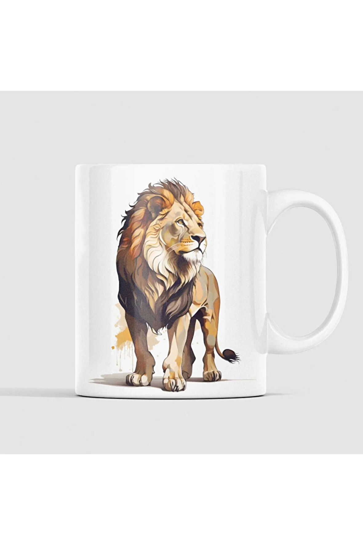 Aslan Kupa Aslan Kral Canlı Renkler Kaliteli Kupa Baskı