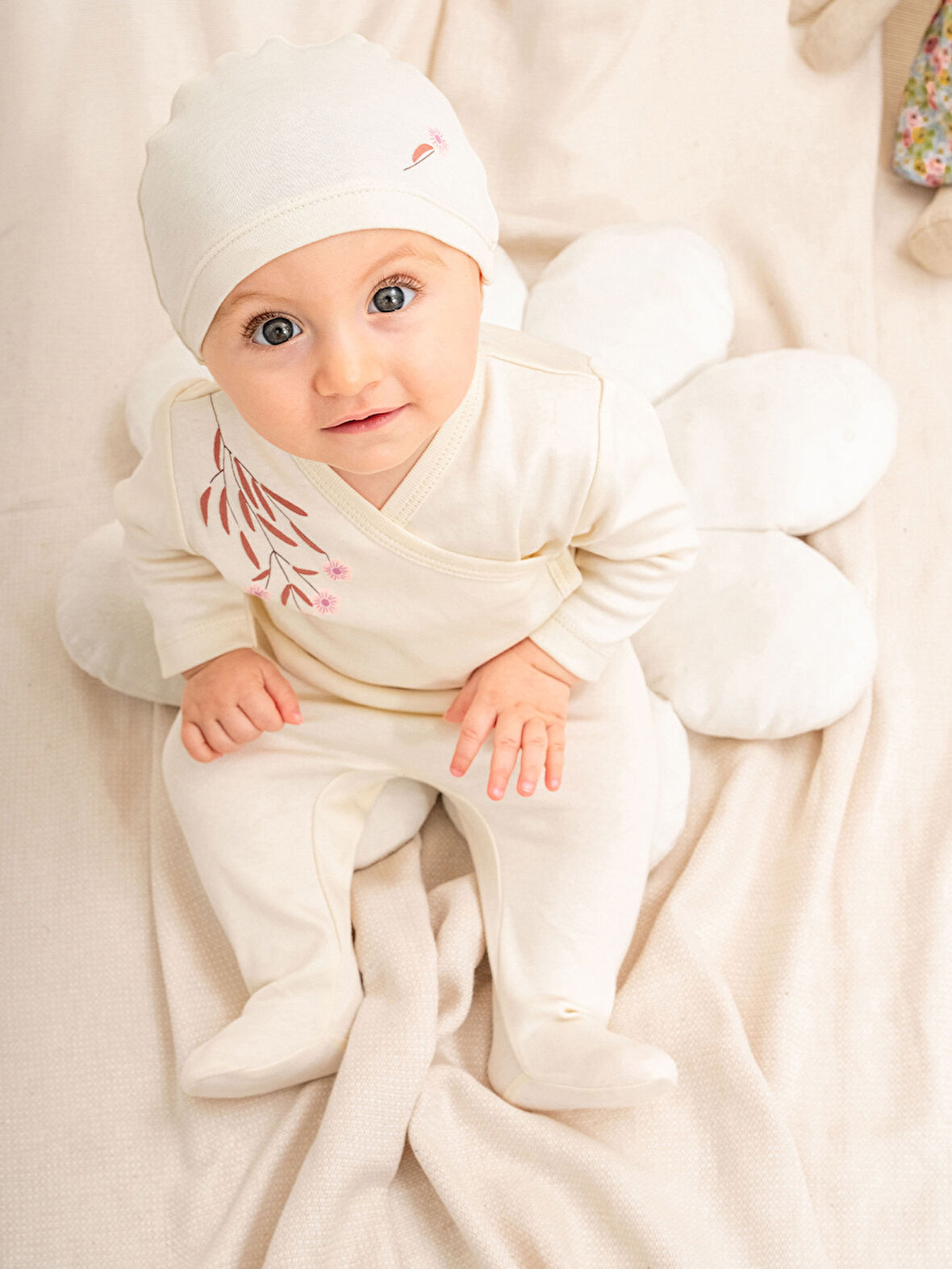 Organik Sertifikalı Nakışlı Kız 3lü Takım 0-1/1-3/3-6/6-9AY