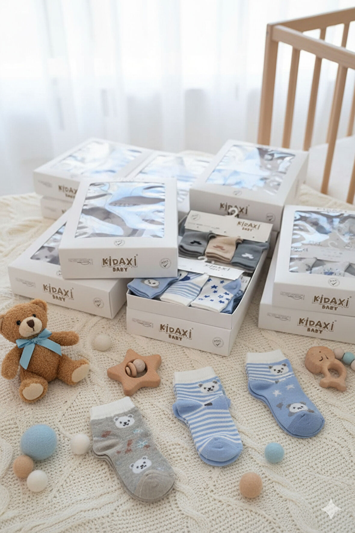 Desenli Erkek Bebek 3 ÇİFT  Çorabı 0-6 AY Arası