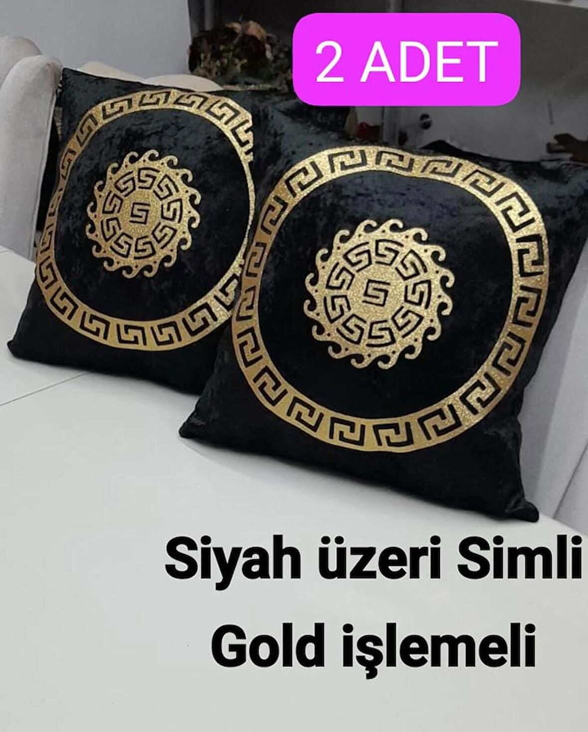 2 ADET KIRLENT KILIFI/KADİFE/40X40CM/ÜZERİ DERİ İŞLEMELİ