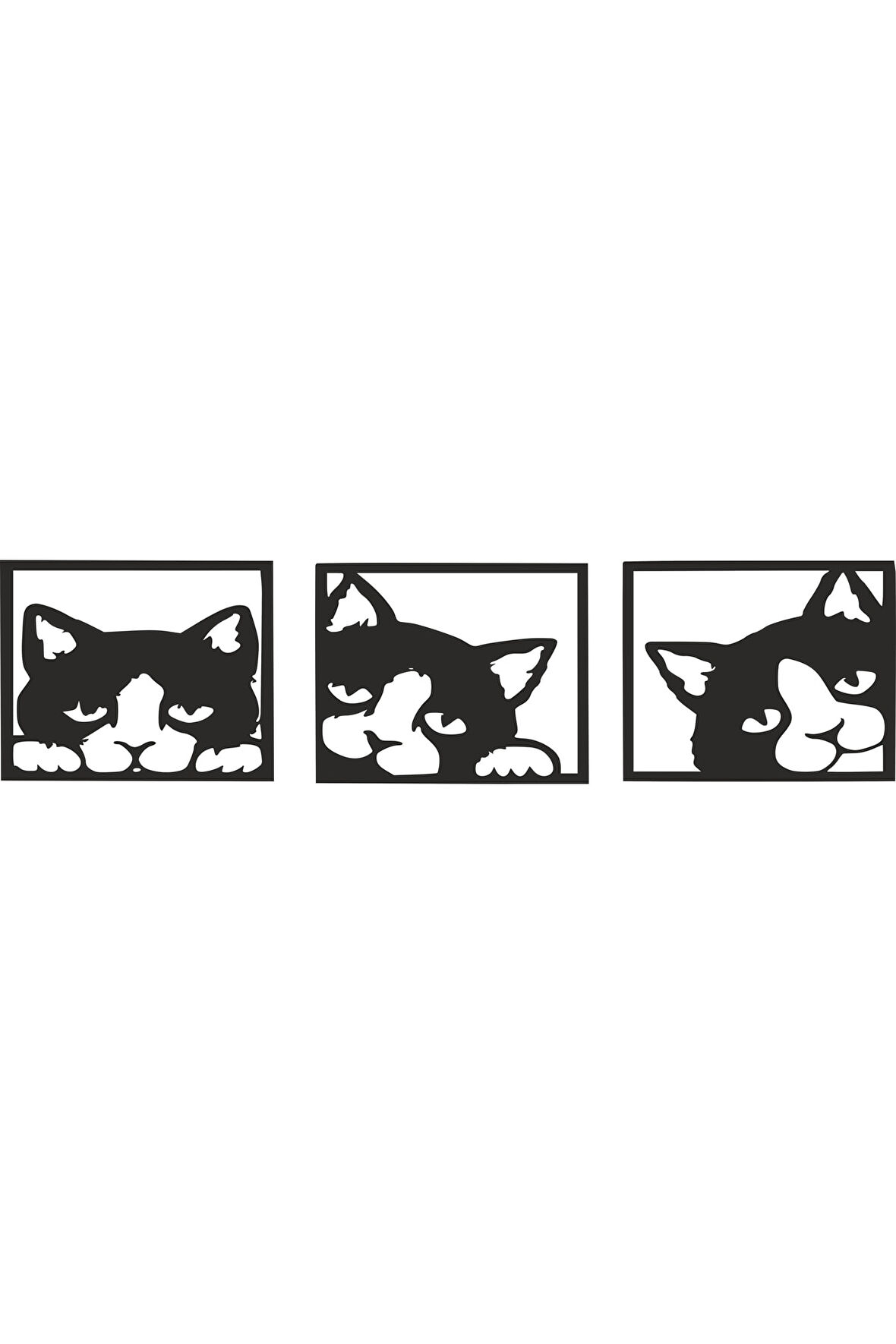 Kediler Sticker (Oto-Motor-Laptop-Duvar-Dekor) 60 x 15