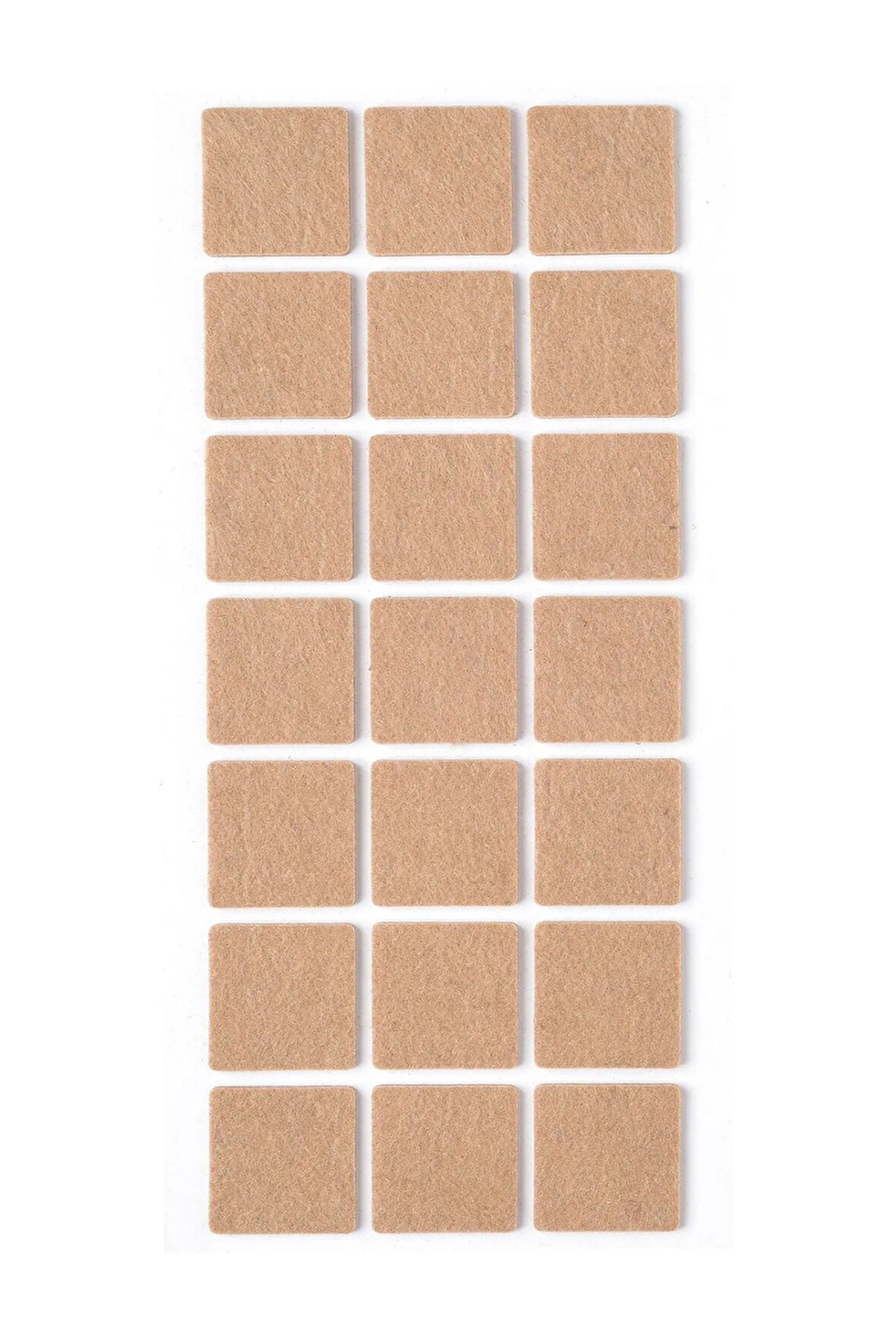 21 Adet Yapışkanlı Sandalye, Masa, Koltuk Altı Parke Koruma Keçesi, Kare, 3 X 3 Cm