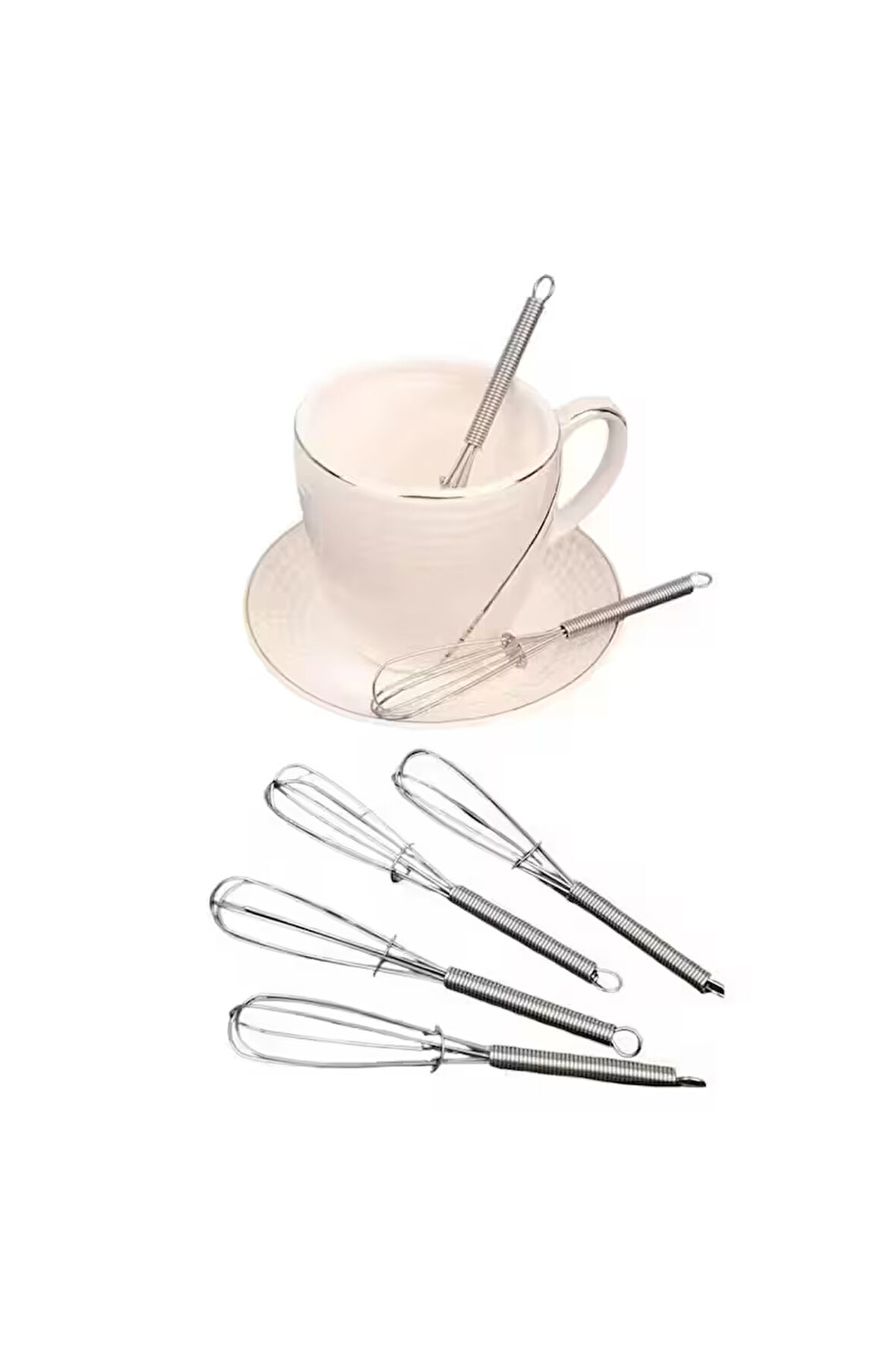 Yıldız Desenli Metal Çırpıcı, Ufak Boy, 12 Cm Boyunda, 6 Adet