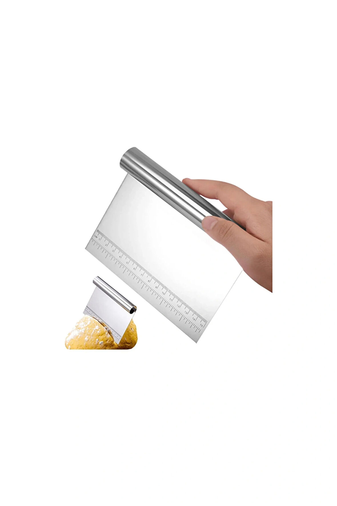 Ölçülü Komple Çelik Büyük Boy Hamur Kesme Spatulası