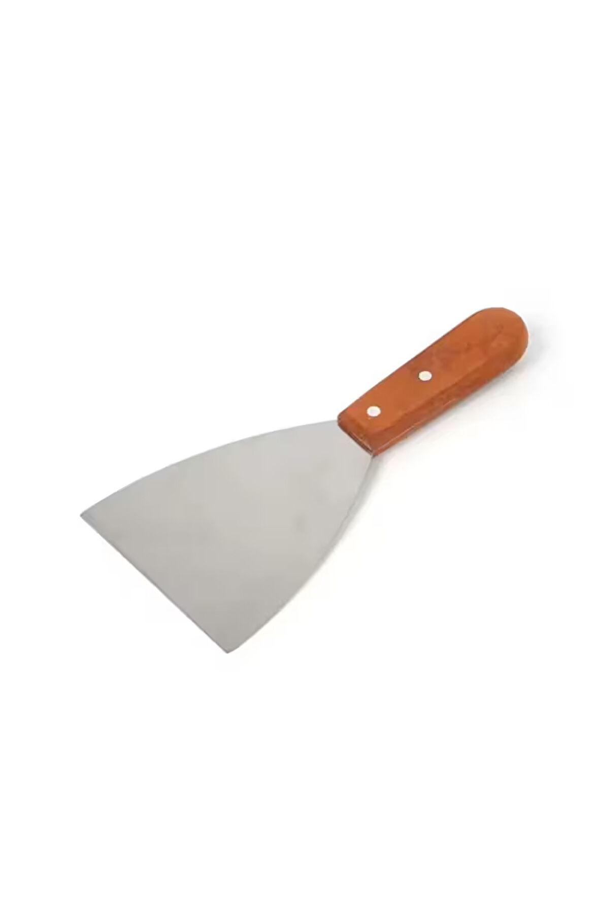 Paslanmaz Çelik Ahşap Saplı Üçgen Şekilli Açılı Hamur Pasta Börek Kesici Kazıyıcı Spatula 1 Adet