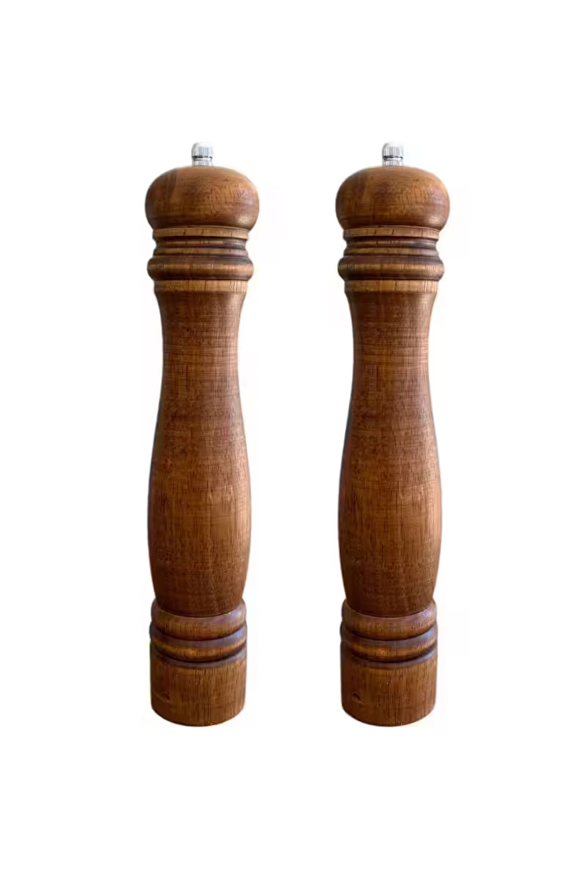 Kahverengi Komple Ahşap Gövdeli Tuz Karabiber Değirmeni Baharat Öğütücüsü Büyük Boy 31 Cm 2 Adet