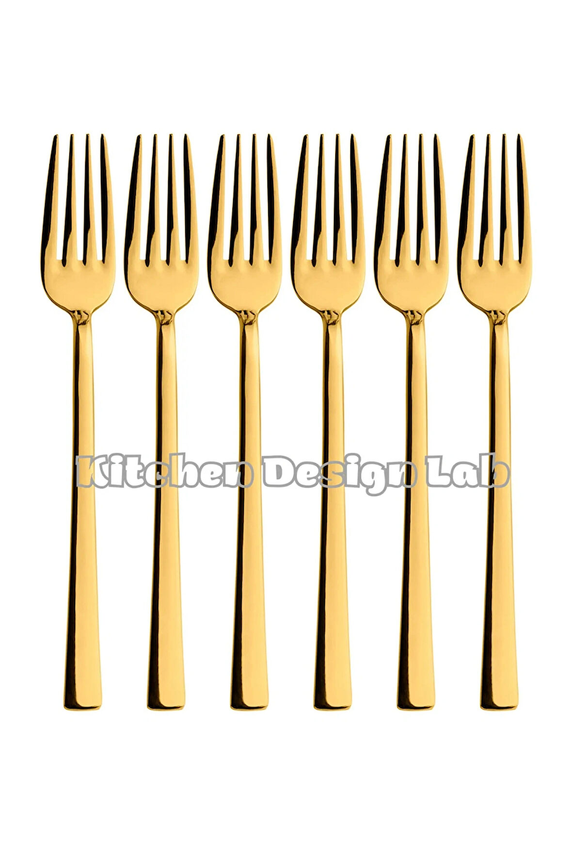Parlak Gold Yemek Çatal Seti, 6 Adet
