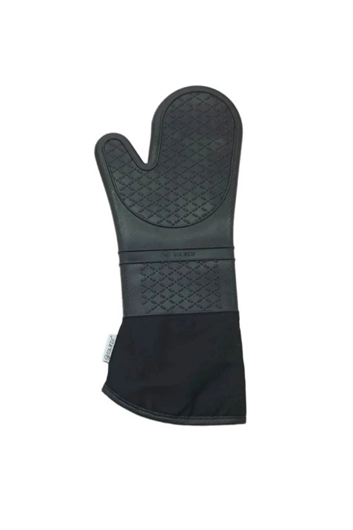Gri Silikon Yanmaz Yapışmaz Isı Yalıtımlı Mutfak Fırın Eldiveni, Döküm Tencere Sahan Tutacağı, 37 Cm