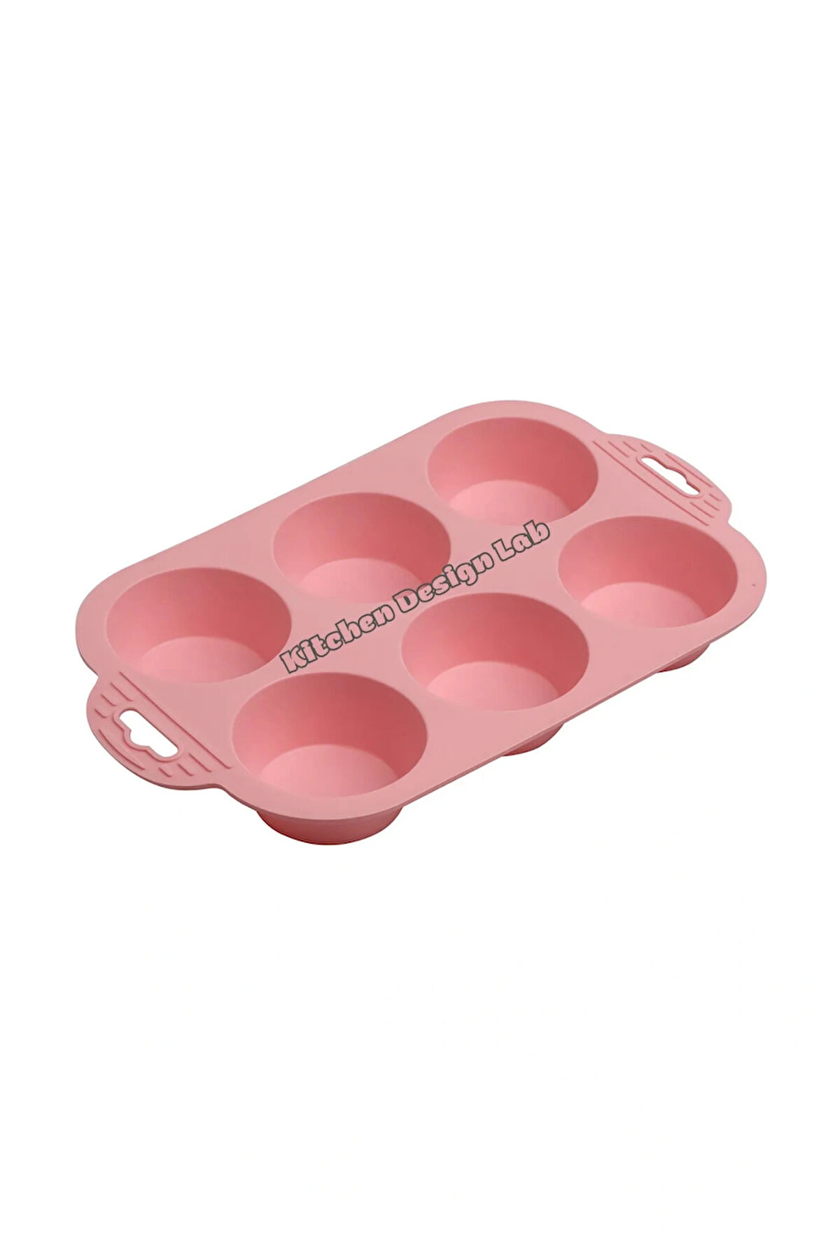 Tek Parça Pembe 6'lı Silikon Mini Kek Kalıbı - Muffin Kalıbı 6lı Kalıp Göbekli Kek Kalıbı 24x16cm