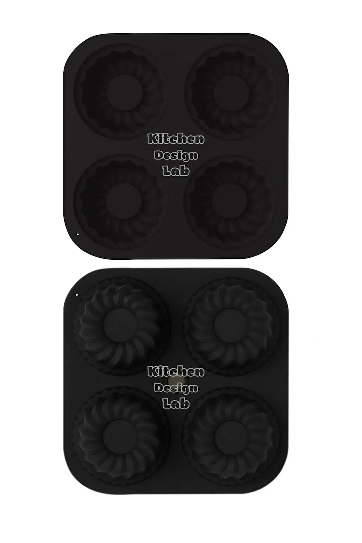Airfryer 4'lü Silikon Mini Kek Kalıbı - Muffin Kalıbı 4 Kalıp Göbekli Kek Kalıbı 16cm