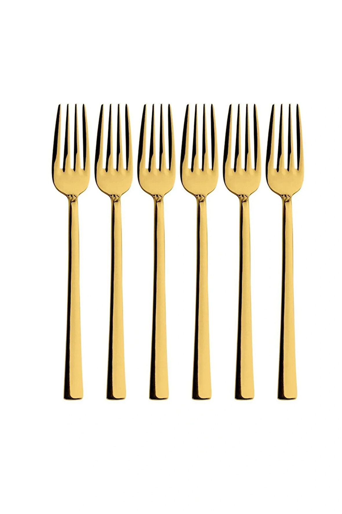 Parlak Gold Tatlı Çatalı 6 Adet Kahvaltı Çatal Seti Kutulu Set Paslanmaz Çelik