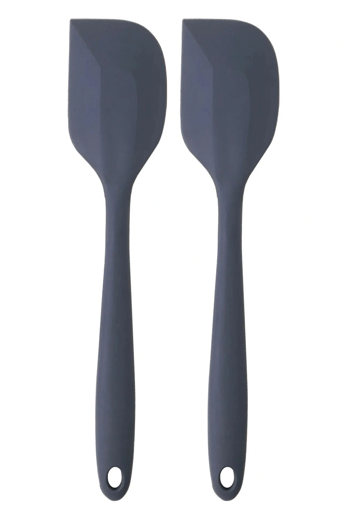 Büyük Boy Yanmaz Yapışmaz Silikon Antrasit Yassı Spatula Seti 2 Adet Yassı Spatula Antrasit