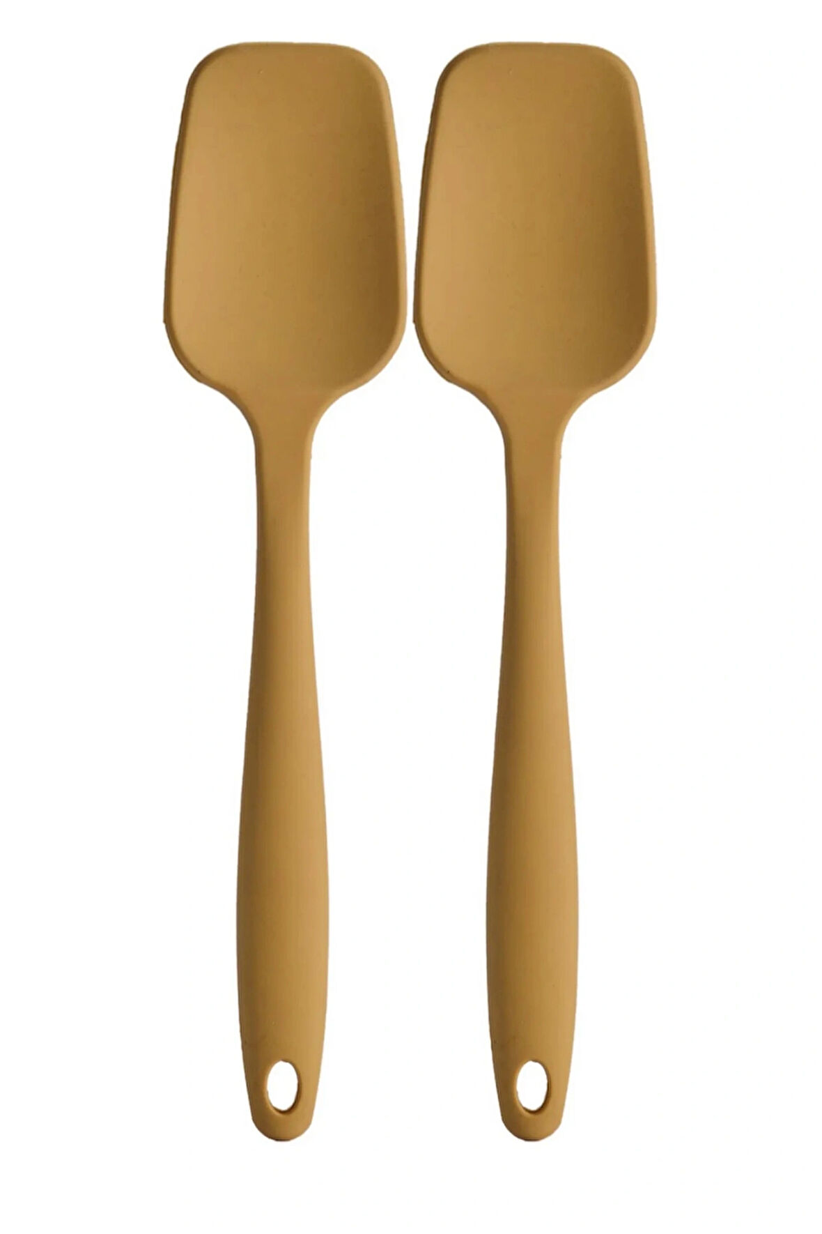 Büyük Boy Yanmaz Yapışmaz Silikon Düz Spatula Sarı 2 Adet
