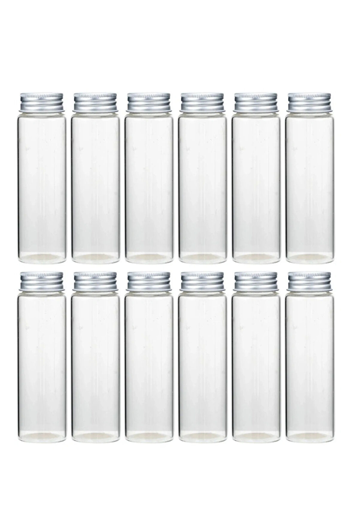 Metal Çevir Aç Kapaklı Cam Baharatlık Saklama Kabı 18 Adet-160 ml