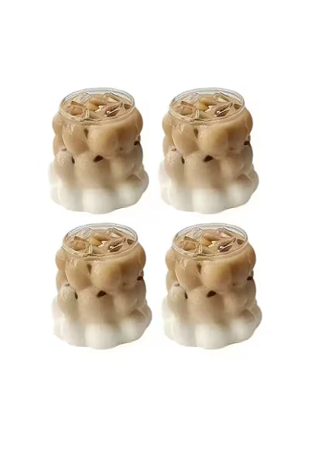 Yeni Stil Borosilikat Üzüm Şekilli Cam Bardak, Latte, Meşrubat, Bubble Bardak 300 ml 4 Adet - 24