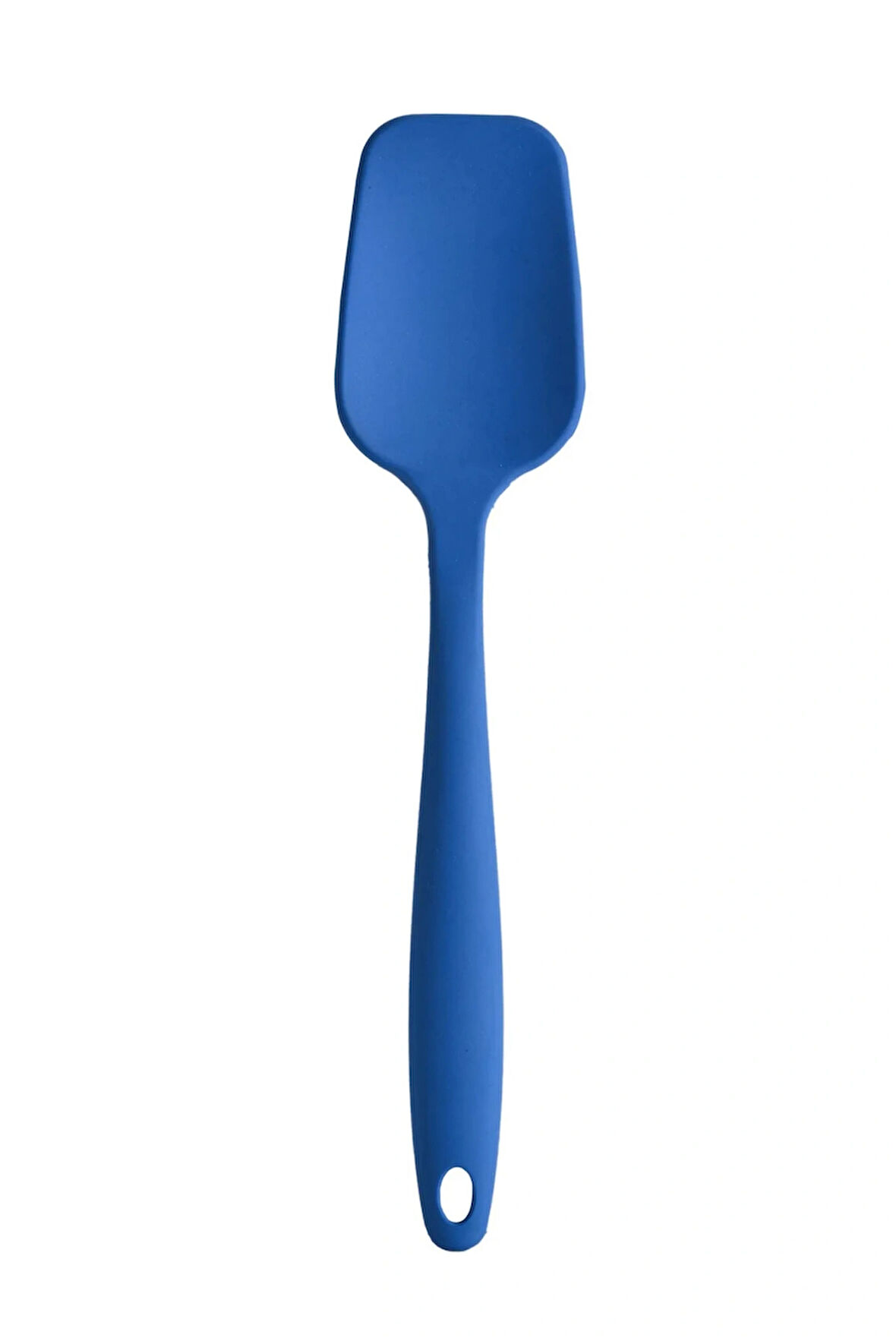 Büyük Boy Yanmaz Yapışmaz Silikon Mavi Düz Spatula Tekli 27 Cm