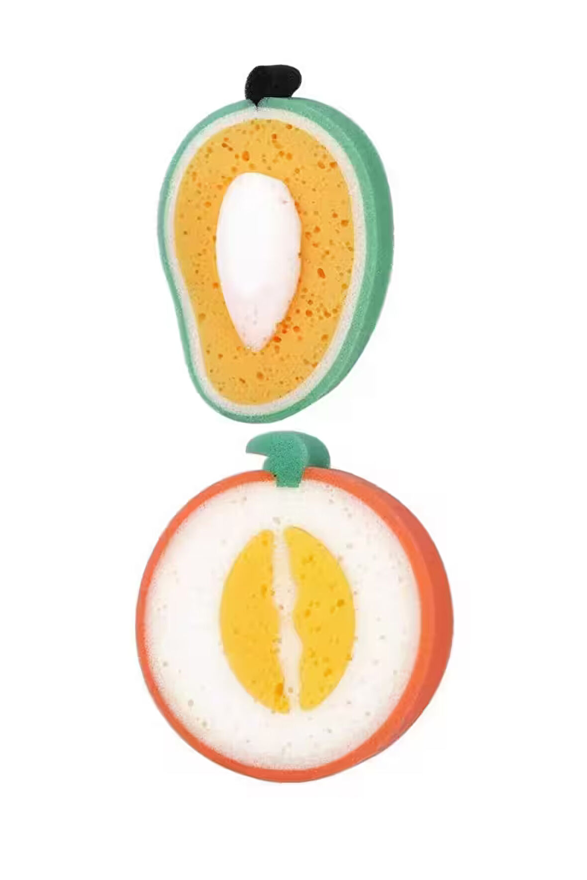 2 Adet Meyve Şekilli Sevimli Bulaşık Süngeri, Yumuşak Temizlik Süngeri, Şeftali Ve Avokado Şekilli