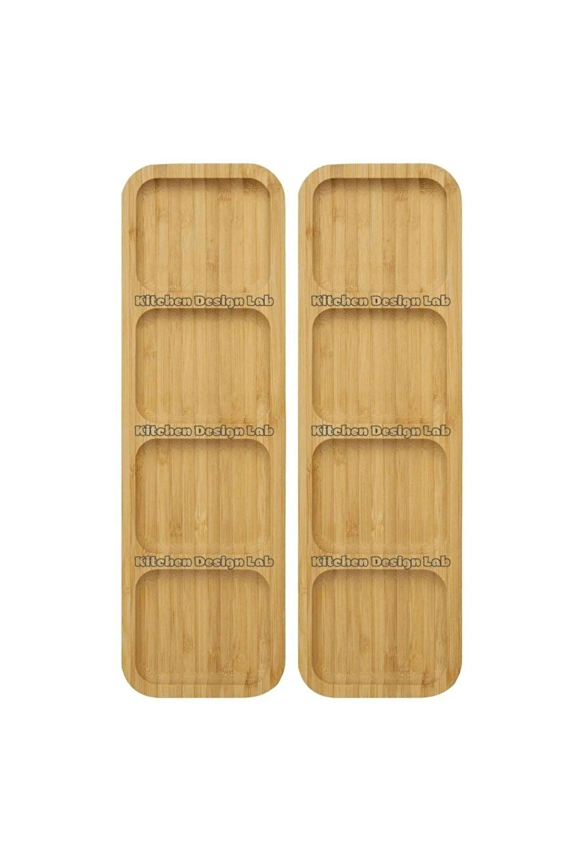 Bambu 4 Bölmeli Çerezlik Sunumluk Yağdanlık Şişe Standı 2 Adet