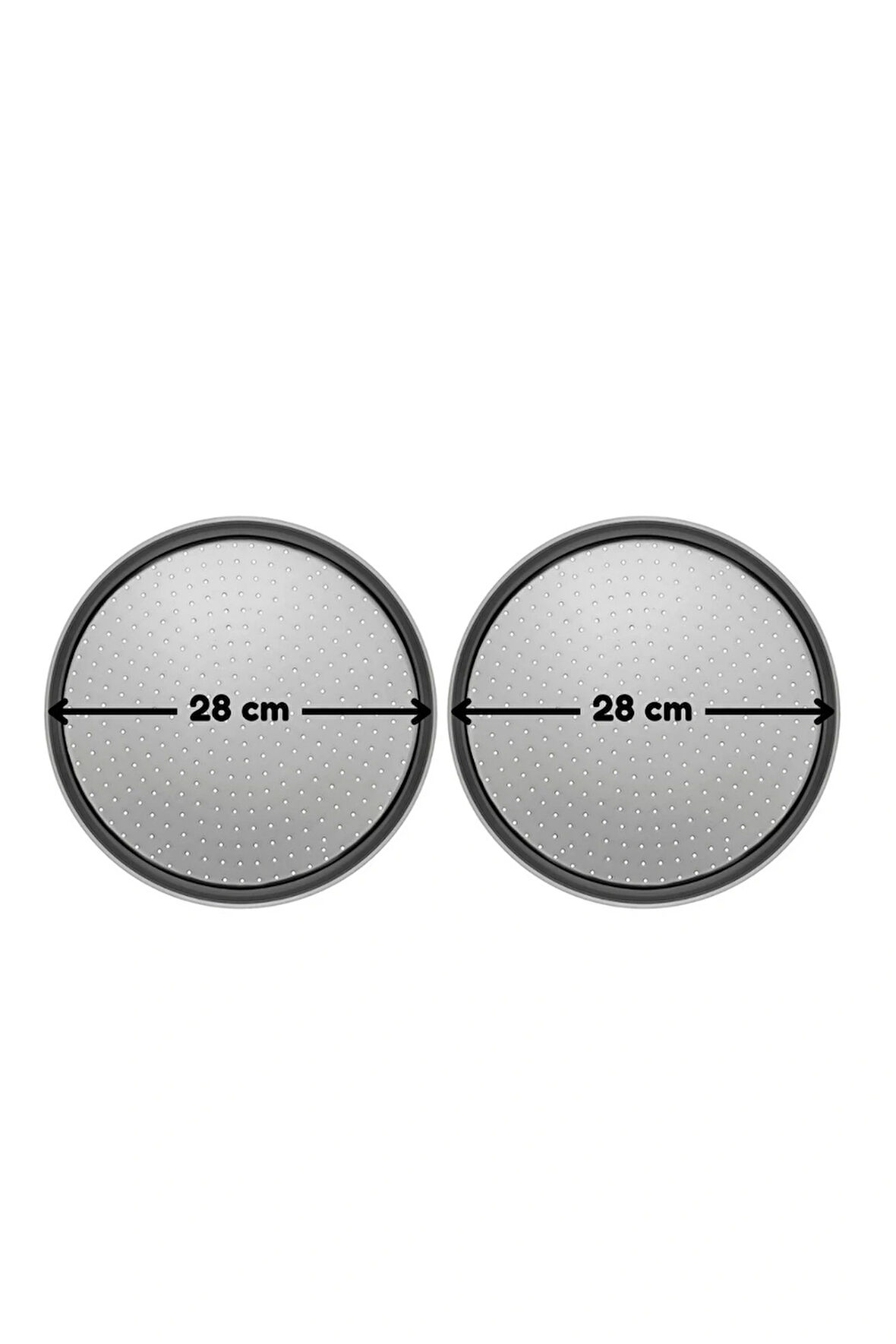 Küçük Boy Delikli Pizza Tepsisi Lahmacun Pide Tepsisi 28 cm 2 Adet