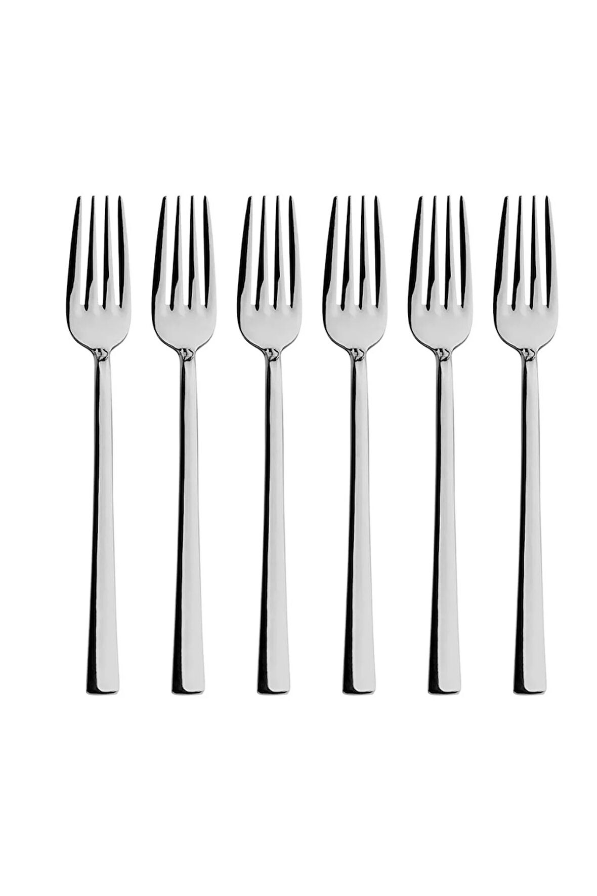 Lüks 6 Parça Gümüş Renk Yemek Çatalı Takımı