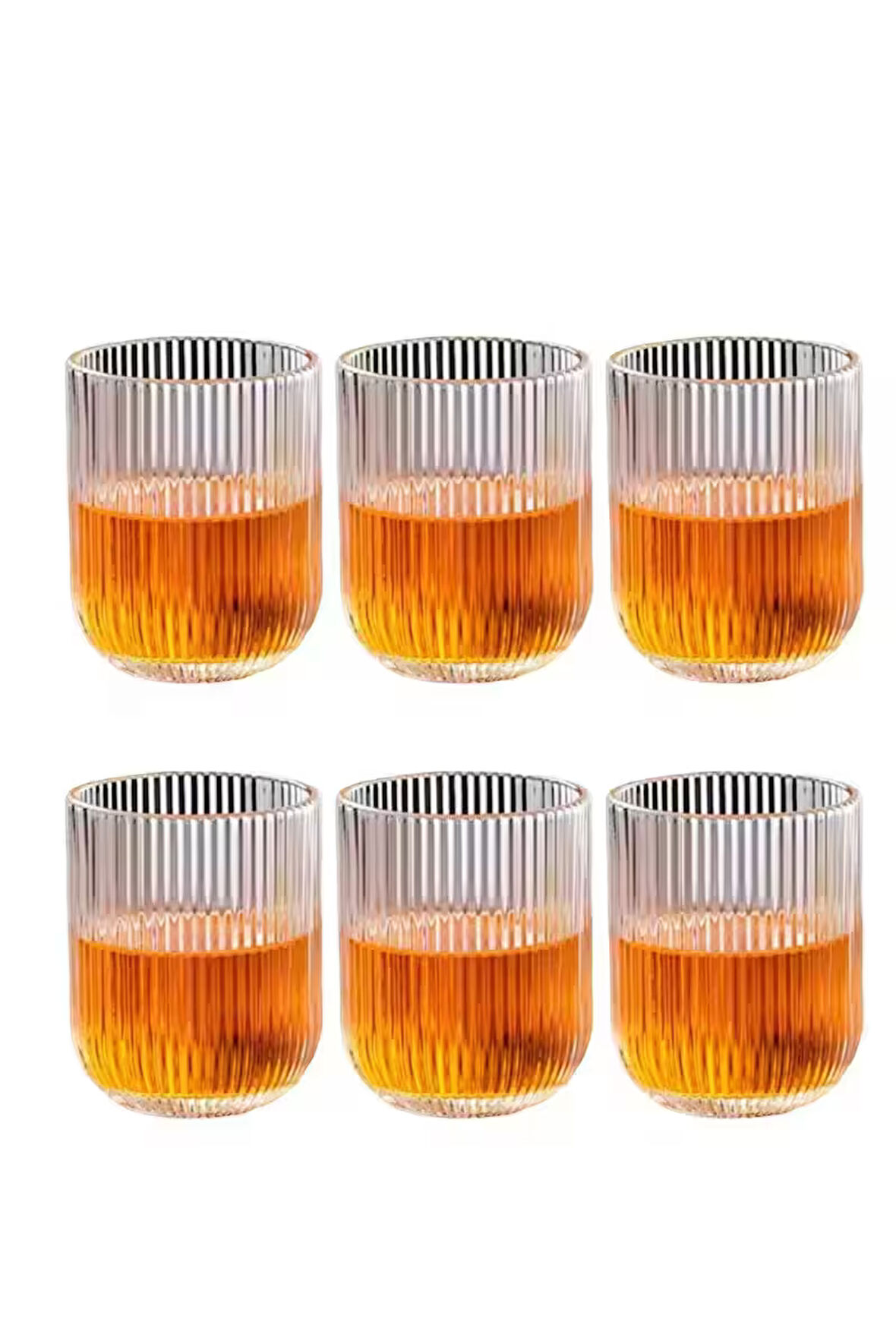 Çizgili Su Meşrubat Latte Nescafe, Cam Bardak Çeyiz Listesi 6 Adet 260 ml - 2013