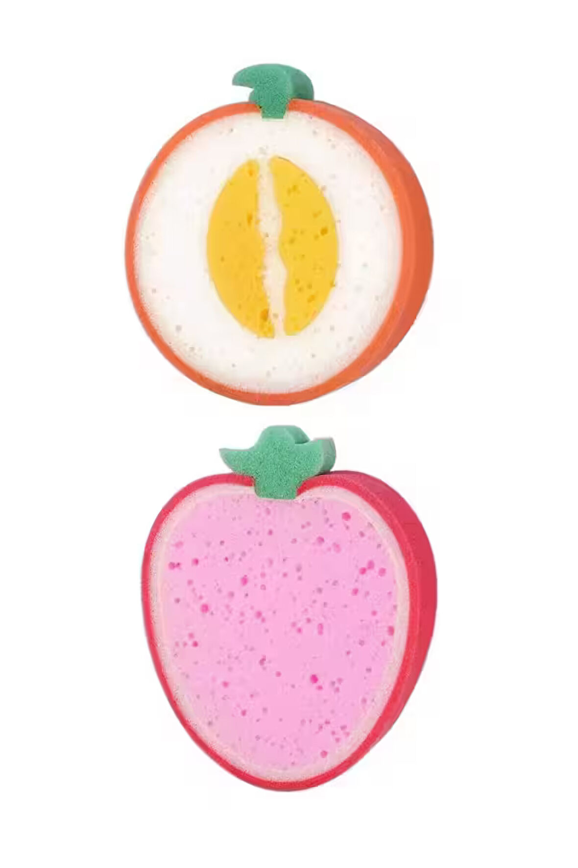 2 Adet Meyve Şekilli Sevimli Bulaşık Süngeri, Yumuşak Temizlik Süngeri Fırçası,çilek Şeftali Şekilli