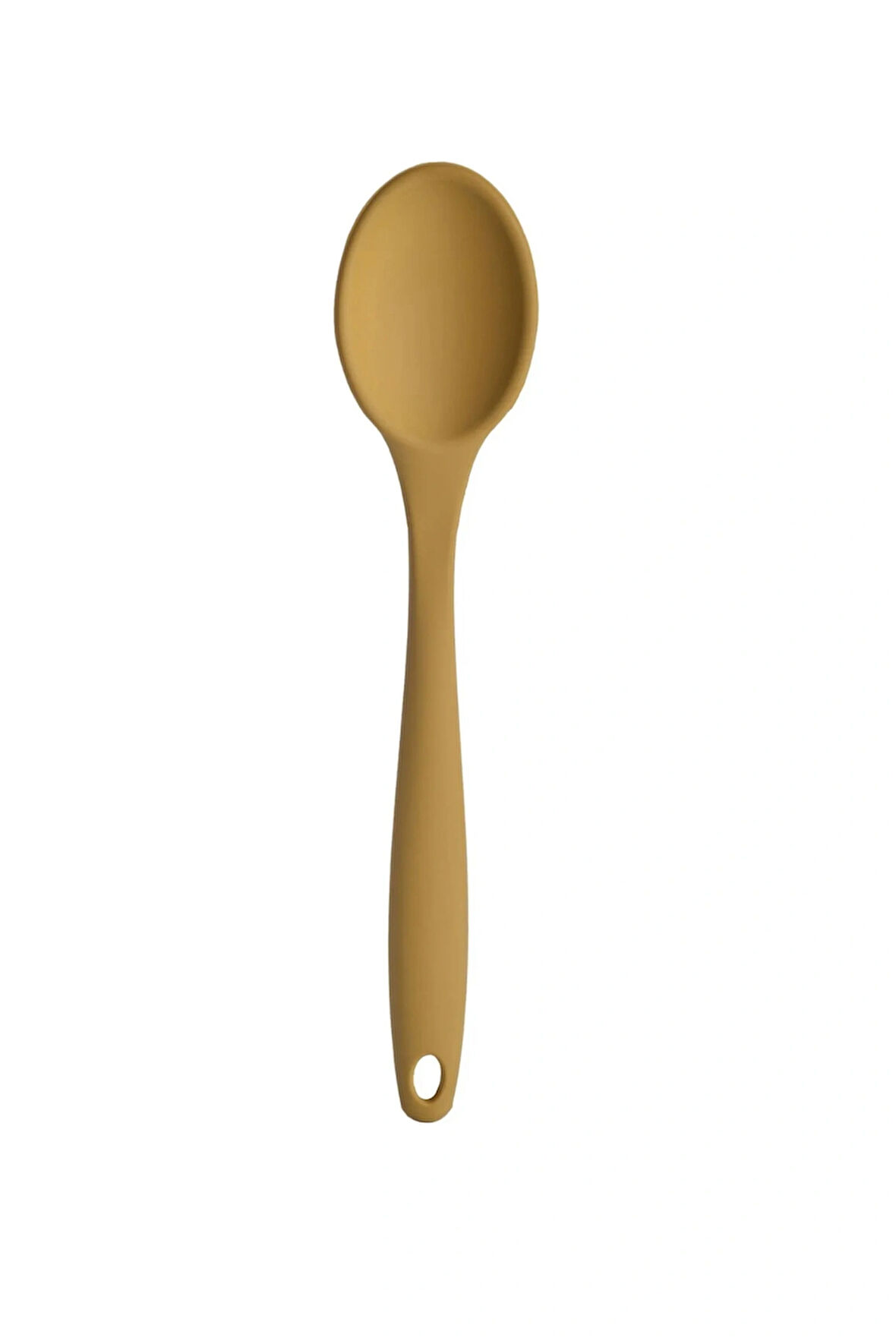 Sarı Silikon Kaşık Büyük Boy Yanmaz Yapışmaz Silikon Kaşık Sarı 1 Adet 27 Cm