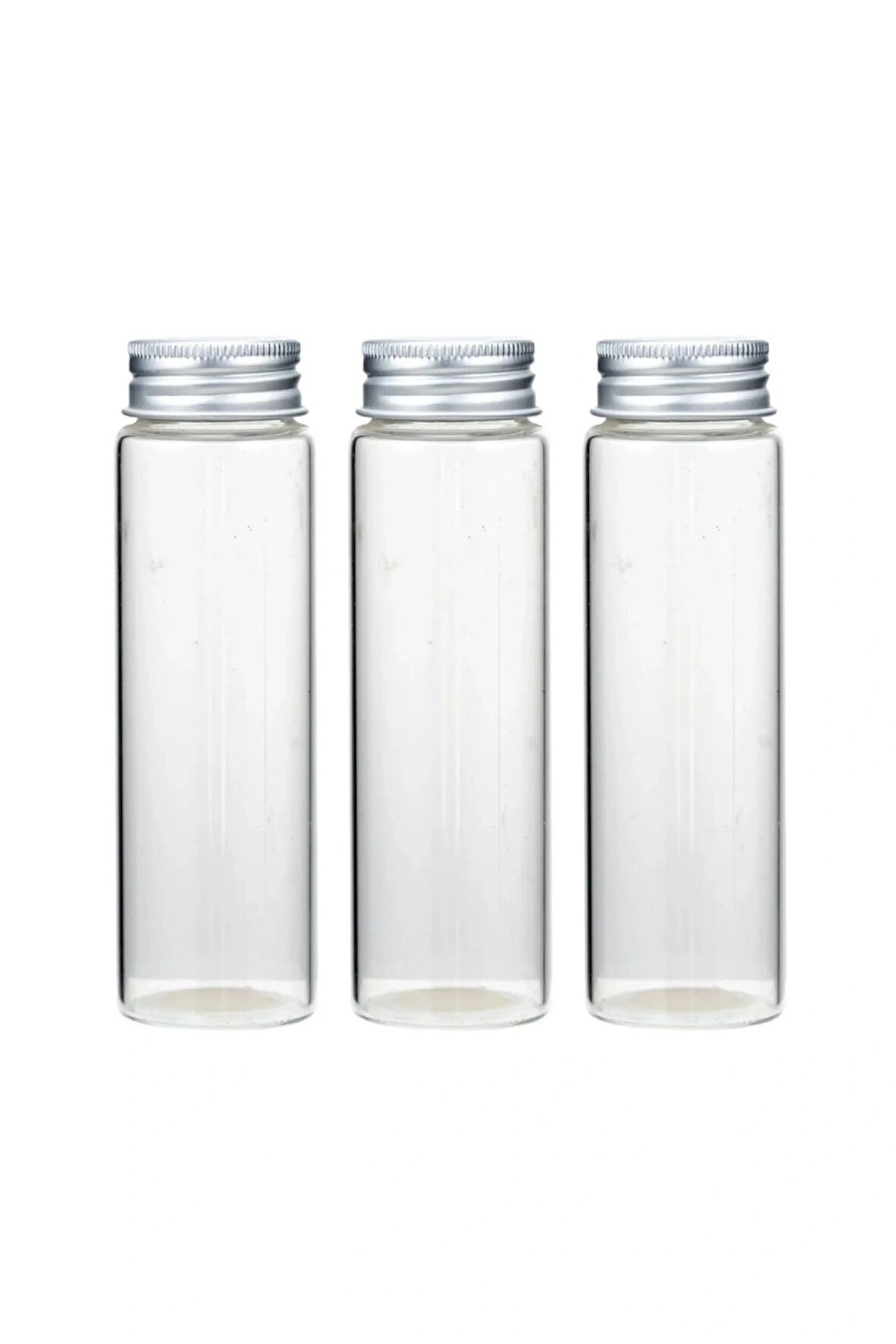 Metal Çevir Aç Kapaklı Cam Baharatlık Saklama Kabı 3 Adet-160 ml