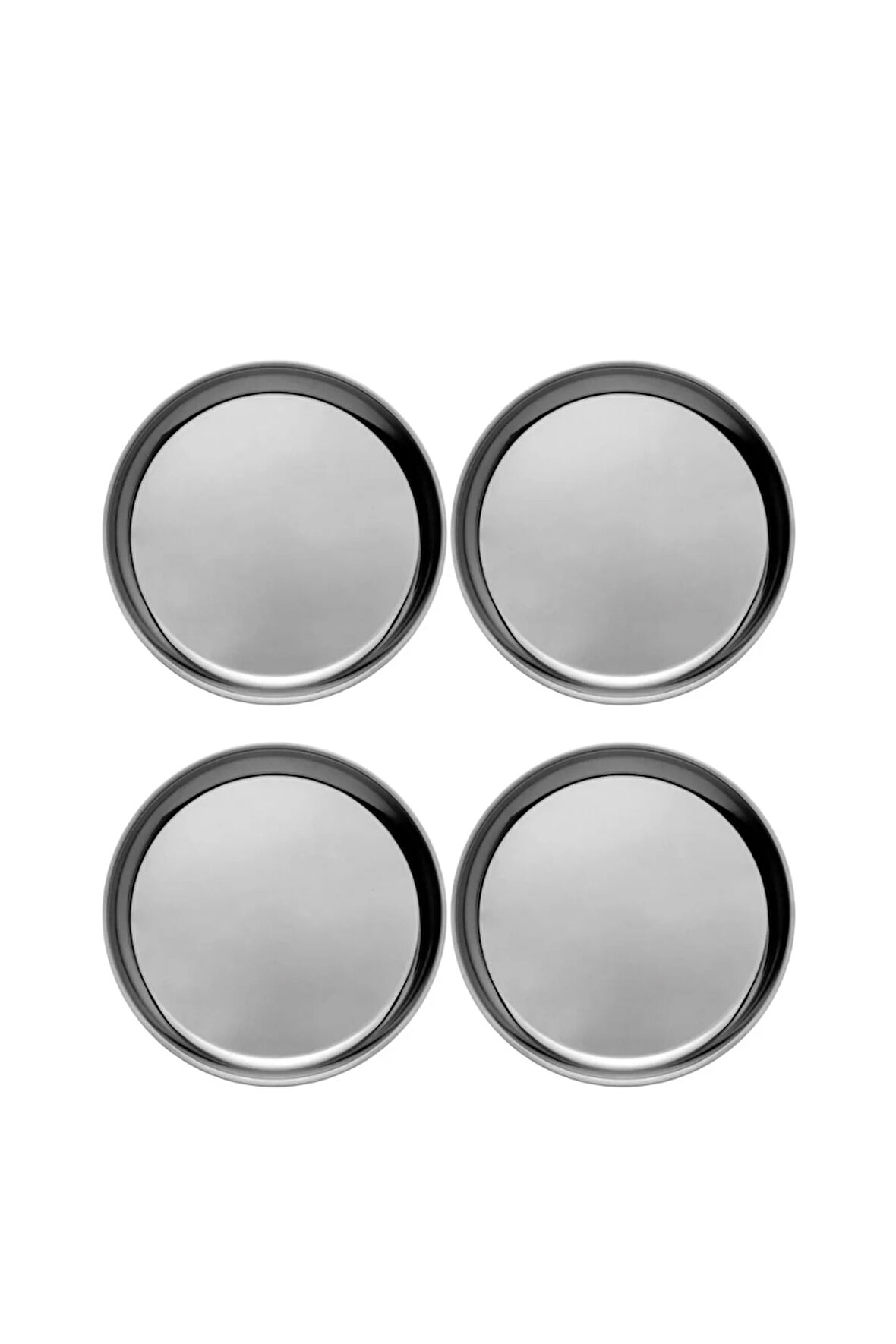 Mini Metal Çerezlik, Sosluk, Lokumluk, Sunumluk Mini Tabak - 14 Cm - 4 Adet