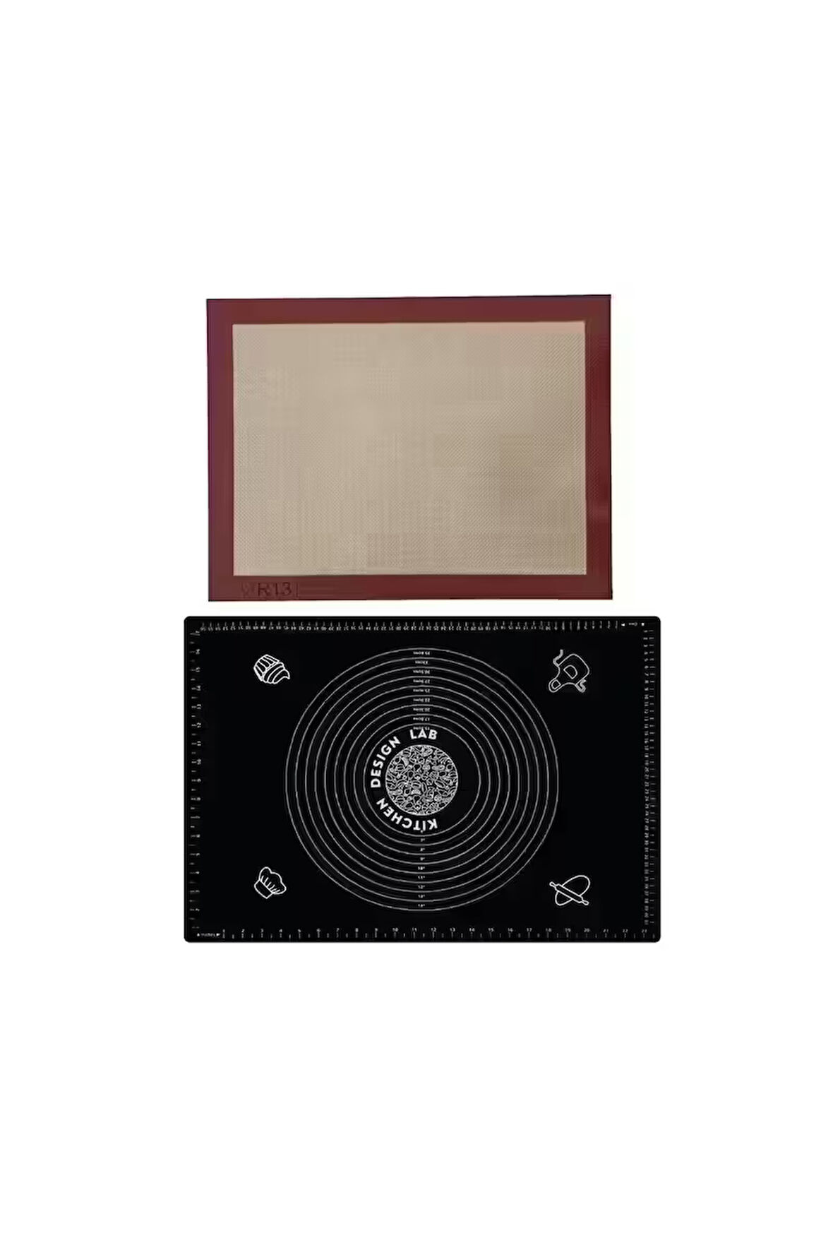 1. Sınıf Isıya Dayanıklı Hamur Pişirme Altlığı Ve Ölçülü Hamur Açma Matı 45 Cm X 65 Cm Siyah