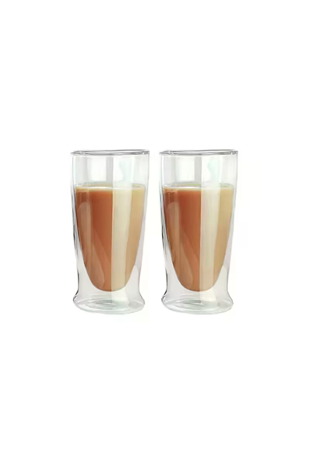 Çift Cidarlı Uzun Cam Kokteyl -Meşrubat-Latte Bardağı 350 ML 2 Adet 2323