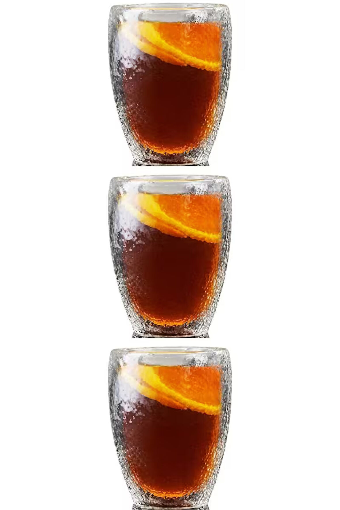 Çift Cidarlı Buzlu Kahve,Latte,Çay Bardağı Seti -300 ML Cam Kupa Seti 3 Adet 2221