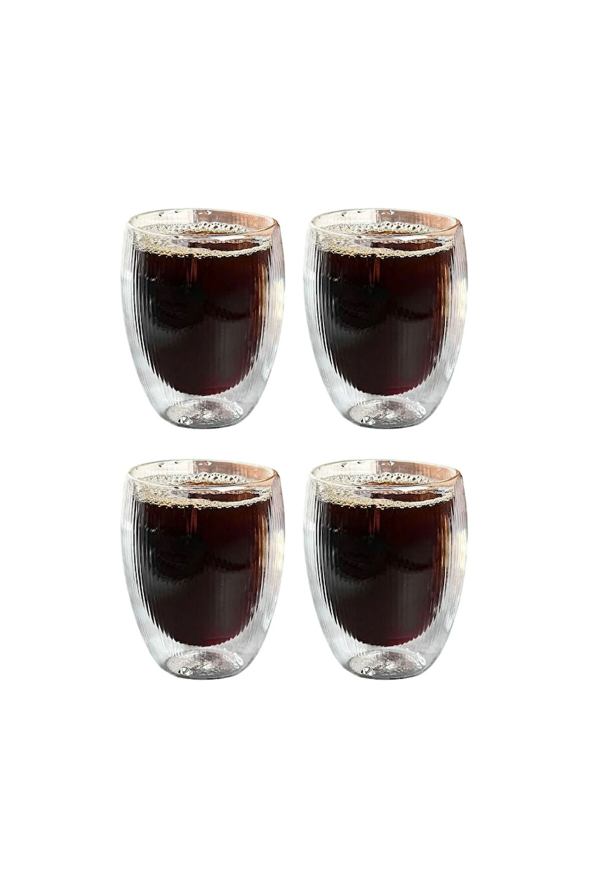 Çift Cidarlı Çizgili Cam,Kahve,Latte,Ekspresso,Meşrub