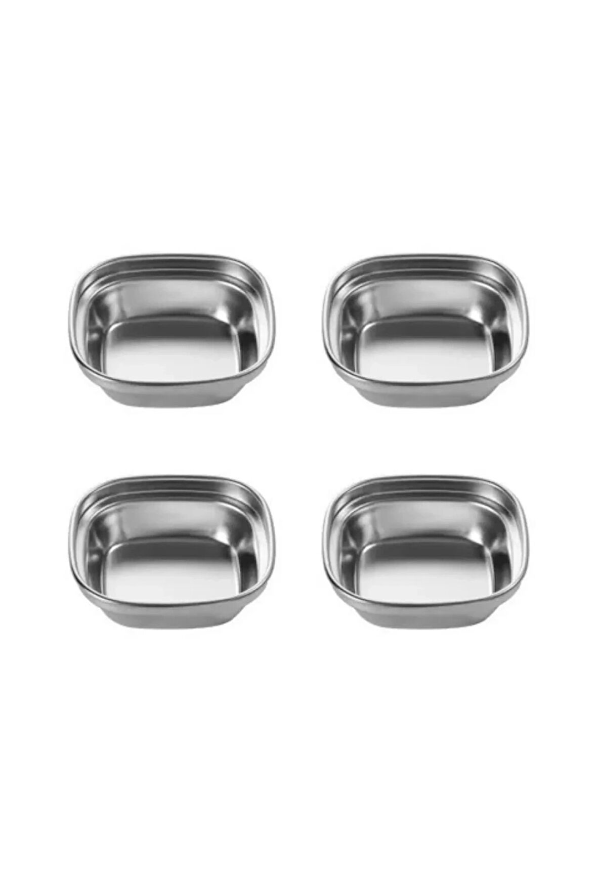 Metal Tekli - Mini Salata, Kahve Yanı Lokumluk, Sunum Kasesi, Sosluk, Çerezlik, Kahvaltılık - 4 Adet