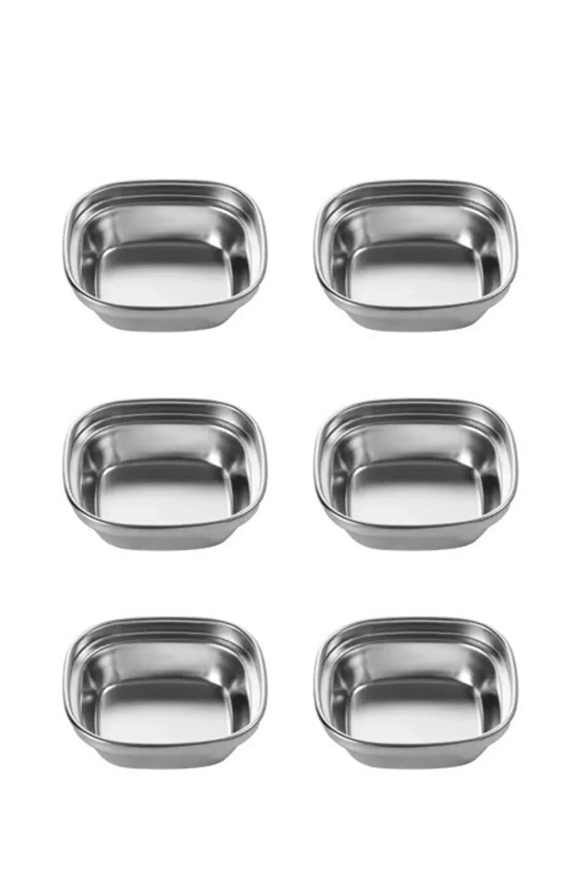 Metal Tekli - Mini Salata, Kahve Yanı Lokumluk, Sunum Kasesi, Sosluk, Çerezlik, Kahvaltılık - 6 Adet