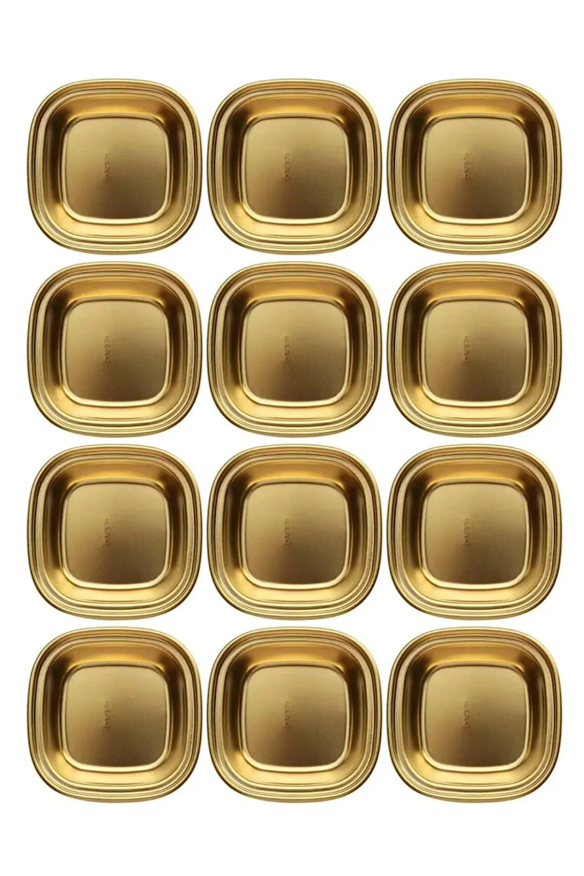 Metal Gold Tekli - Mini Salata, Kahve Lokumluk, Sunum Kasesi, Sosluk, Çerezlik, Kahvaltılık -12 Adet