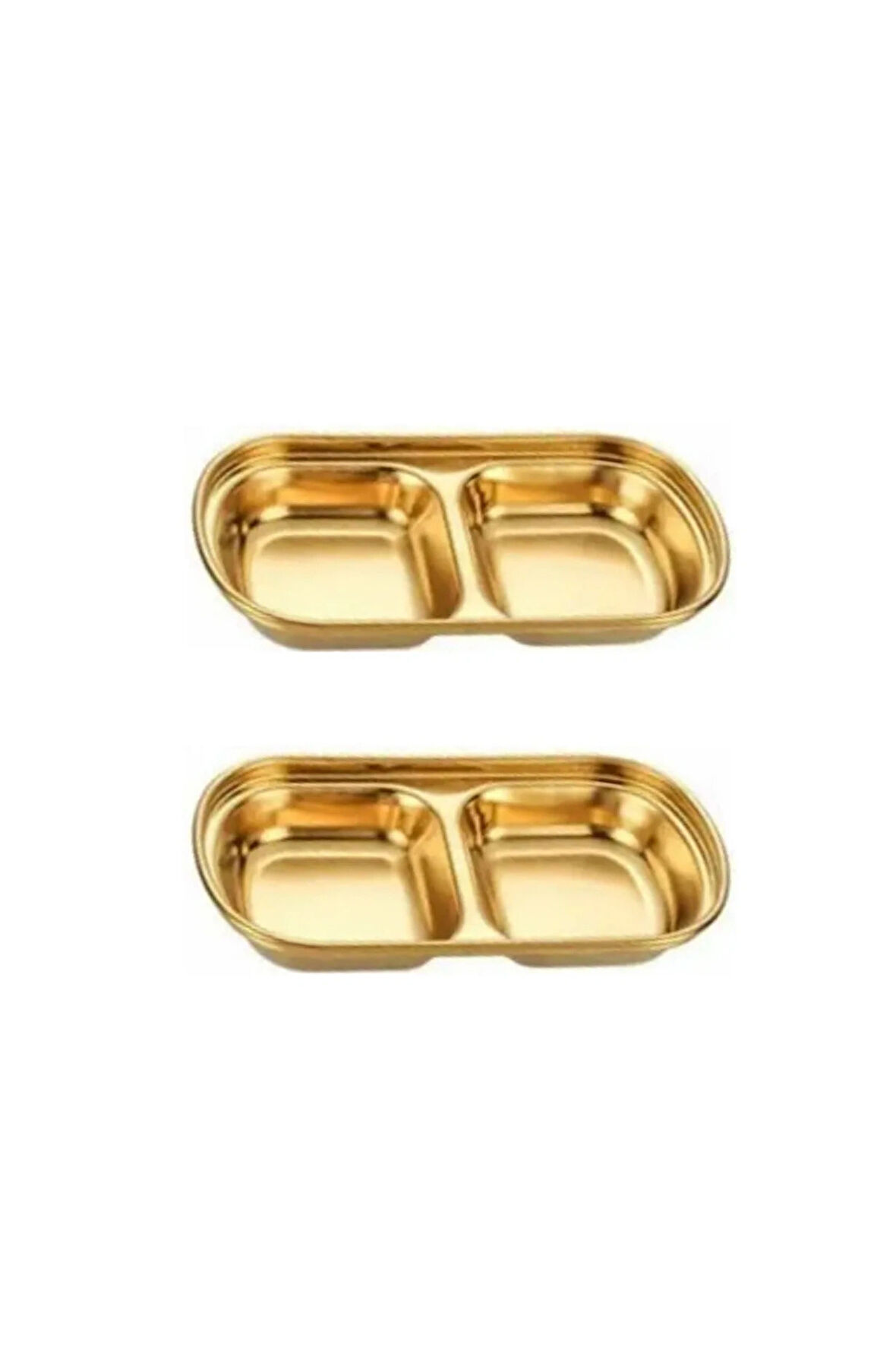 Metal Gold İkili - Mini Salata, Kahve Lokumluk, Sunum Kasesi, Sosluk, Çerezlik, Kahvaltılık - 2 Adet