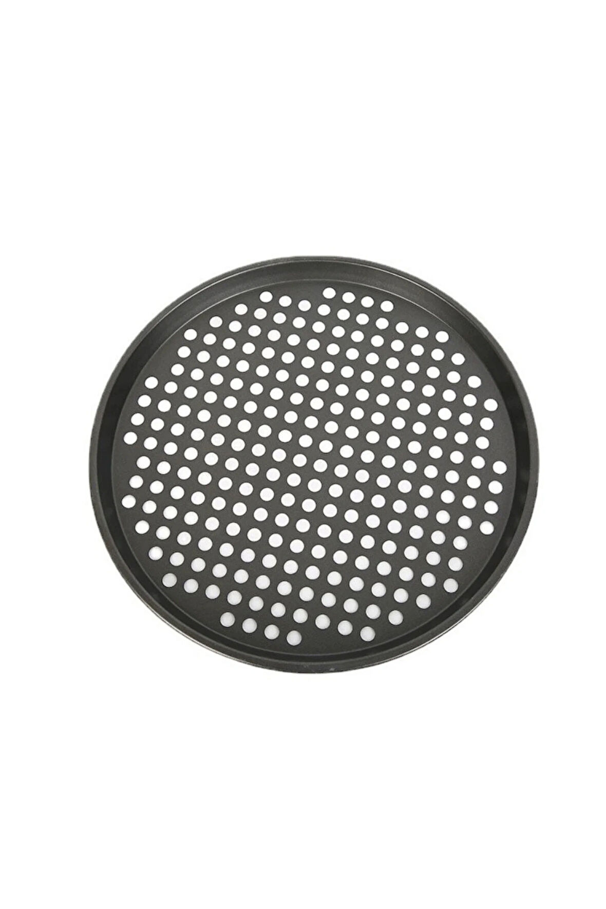 Paslanmaz Karbon Çelik, Delikli, Yanmaz Yapışmaz 32 Cm Büyük Boy Pizza ve Lahmacun Tepsisi