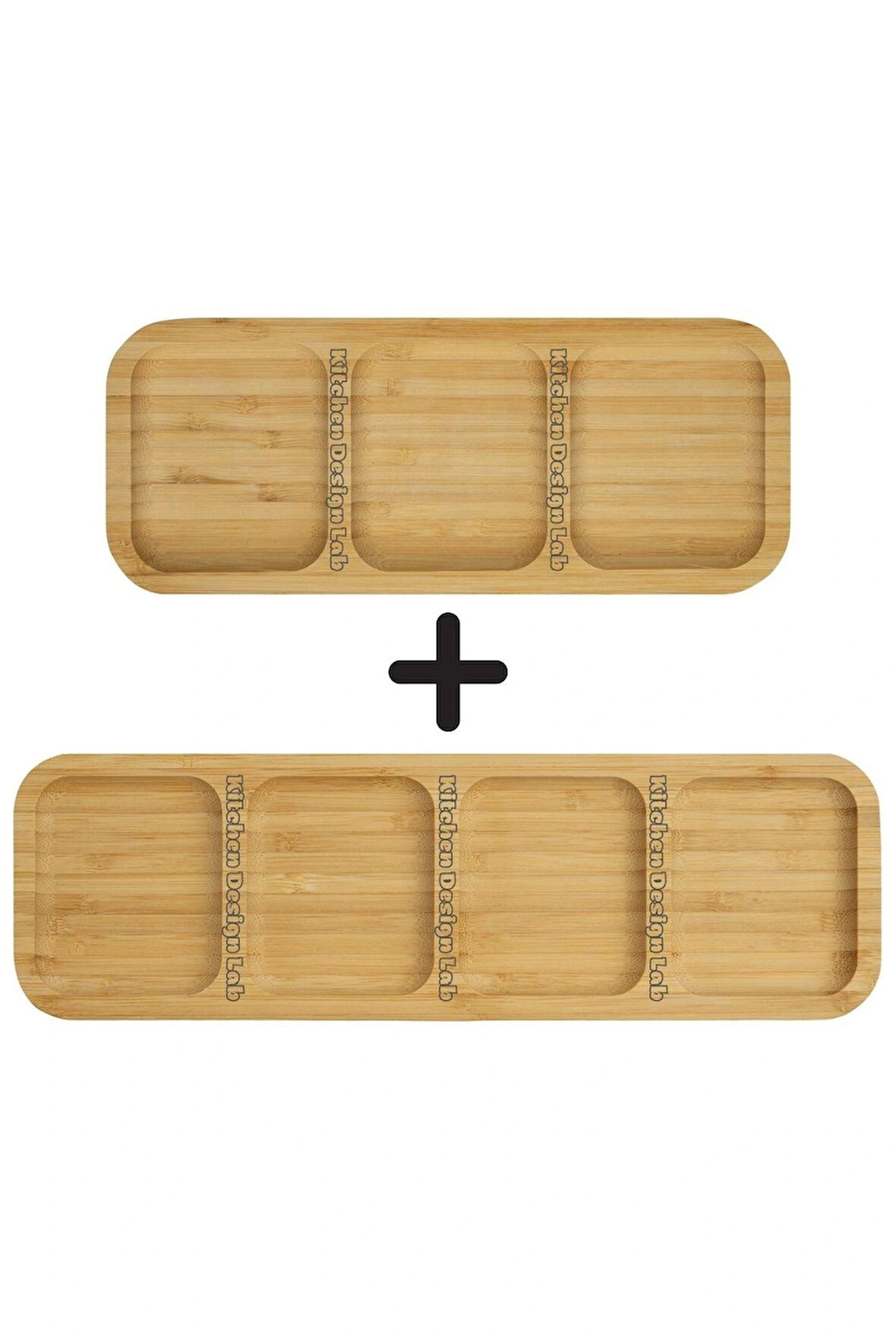 2 Adet Bambu 3 ve 4 Bölmeli Çerezlik Sunumluk Kahvaltılık Yağdanlık Sunum Servis Tabağı